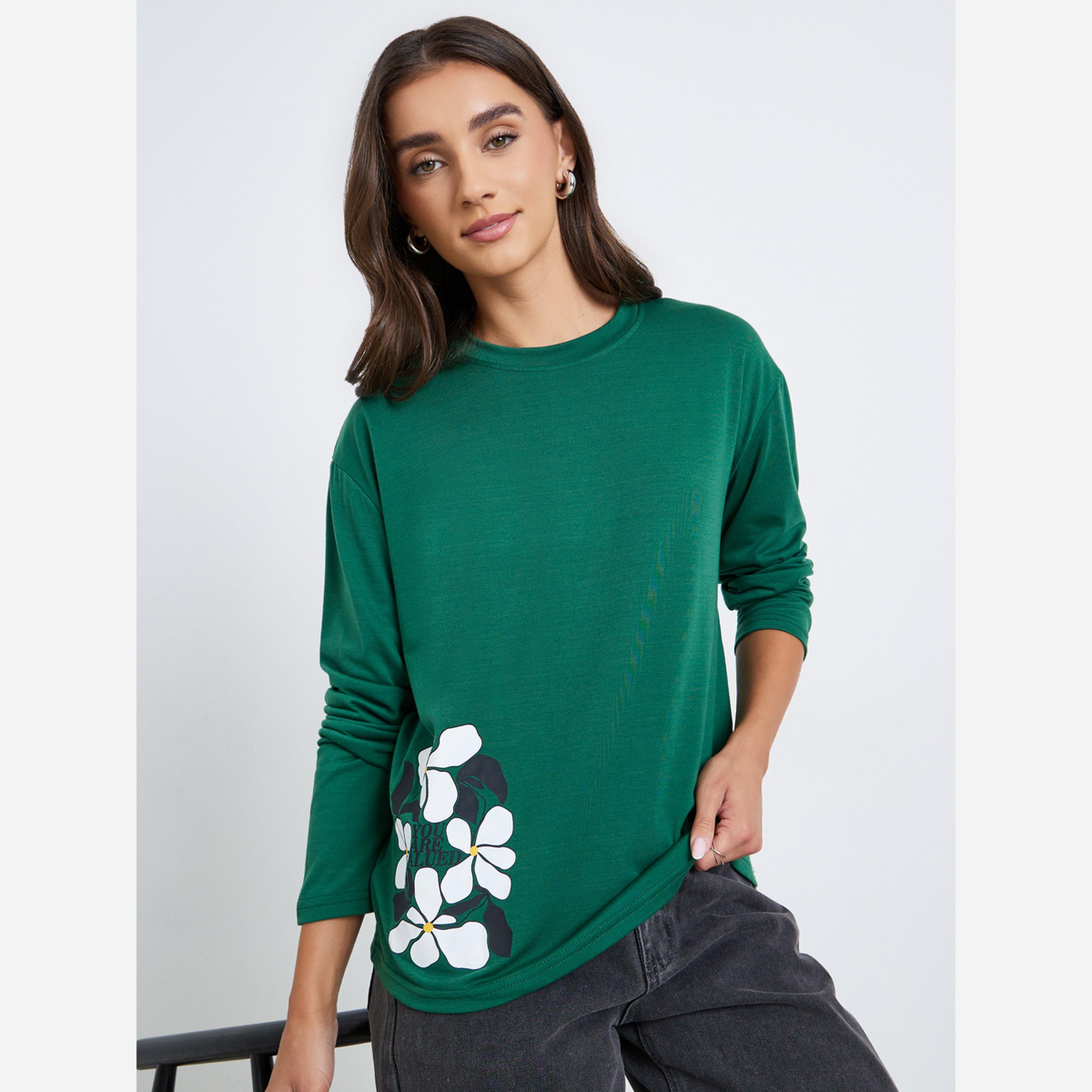 Styli Women Floral Graphic Long Sleeve T-Shirt-women-clothing-tshirts-image-1