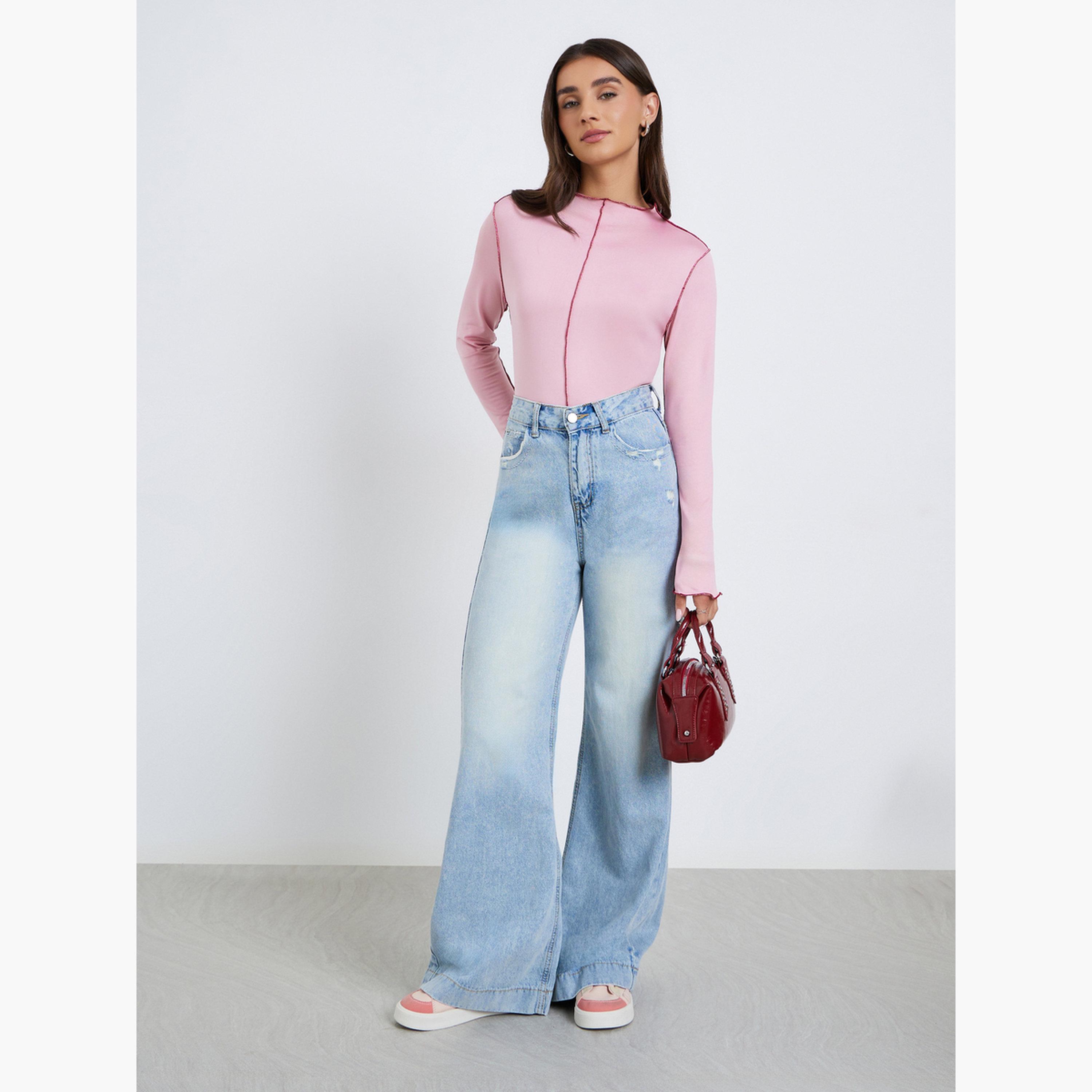Styli Women Overlock Seam Long Sleeve T-Shirt-women-clothing-tshirts-image-2