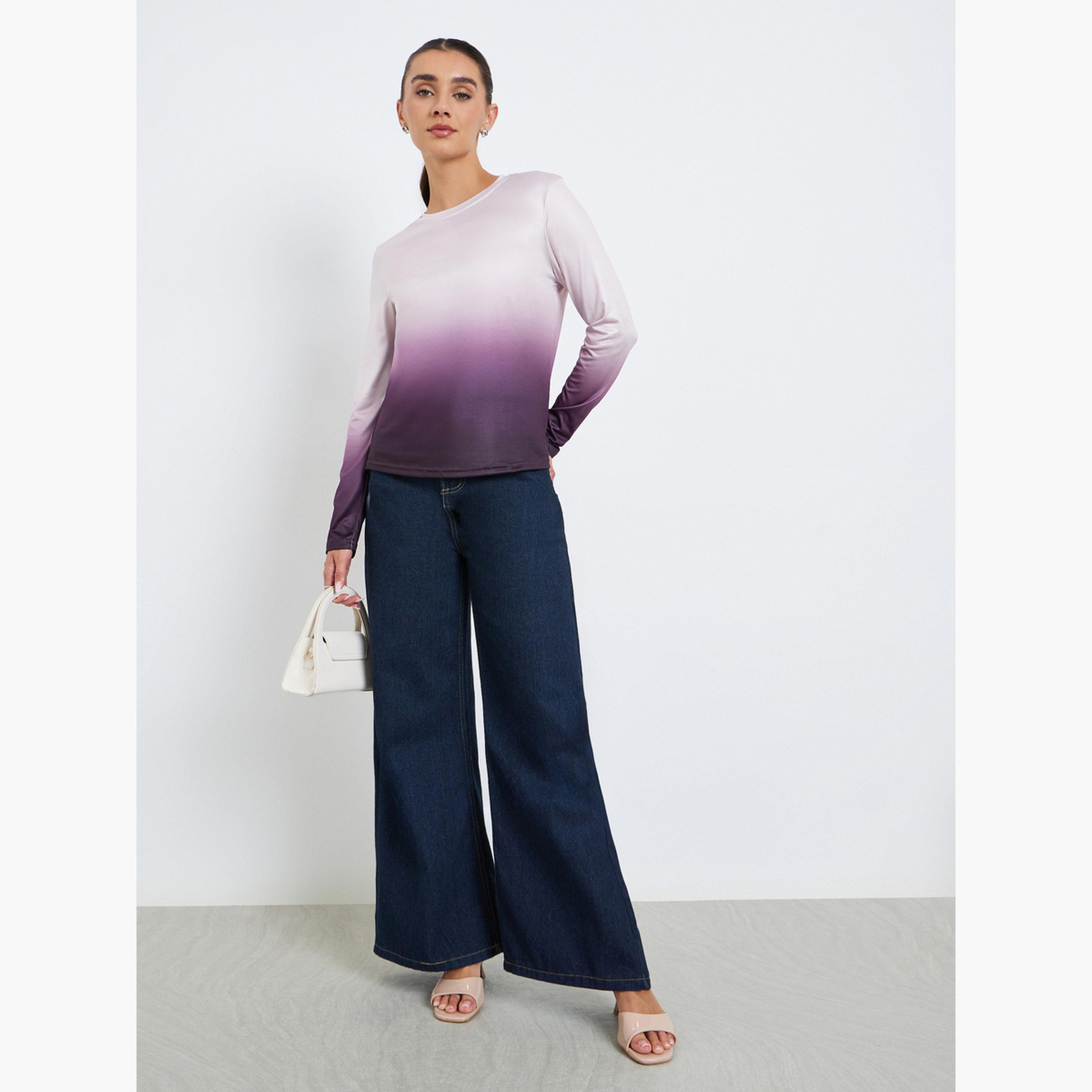 Styli Women Ombre Look Long Sleeve T-Shirt-women-clothing-tshirts-image-2