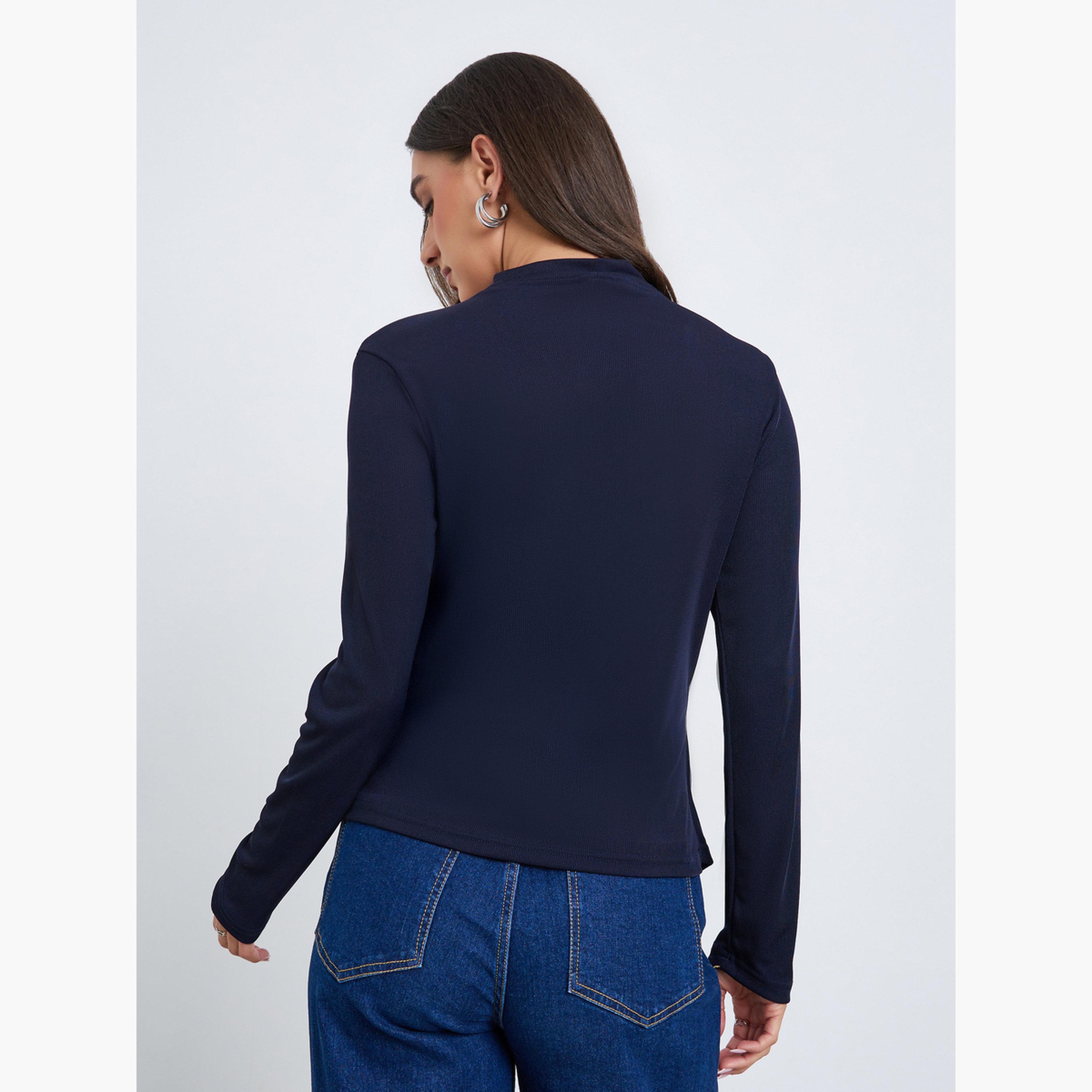 بلوزة بنمط لف وأكمام طويلة-women-clothing-shirtsandblouses-blouses-image-5