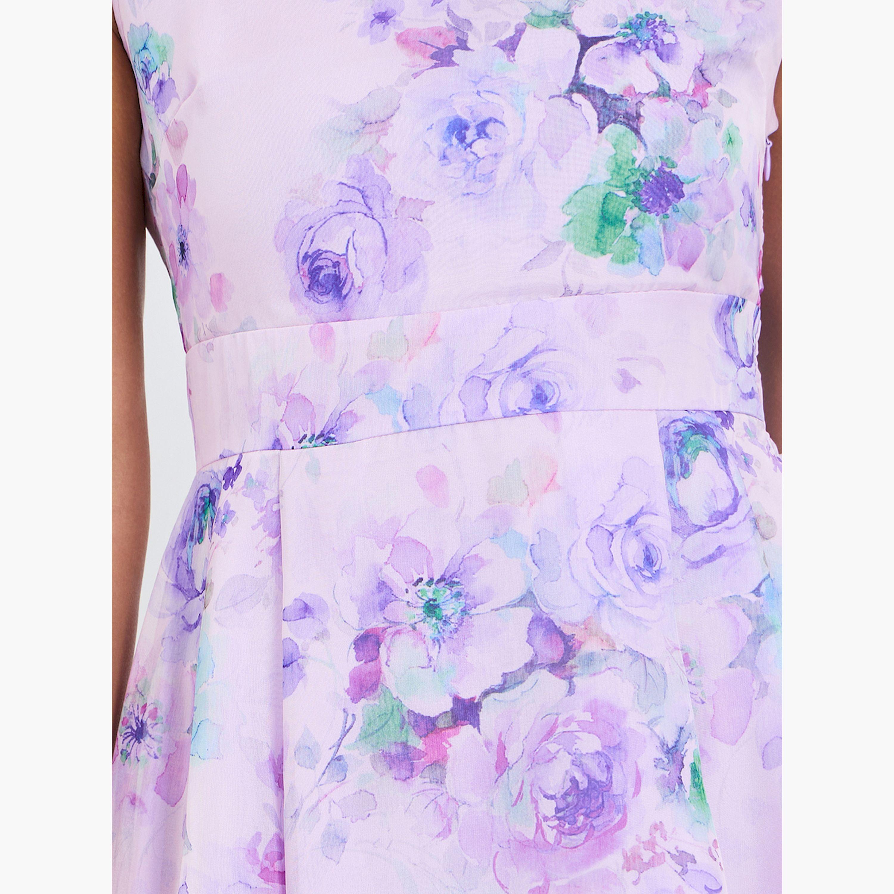 فستان ميدي بلا أكمام بطبعة زهور-women-clothing-dresses-image-4
