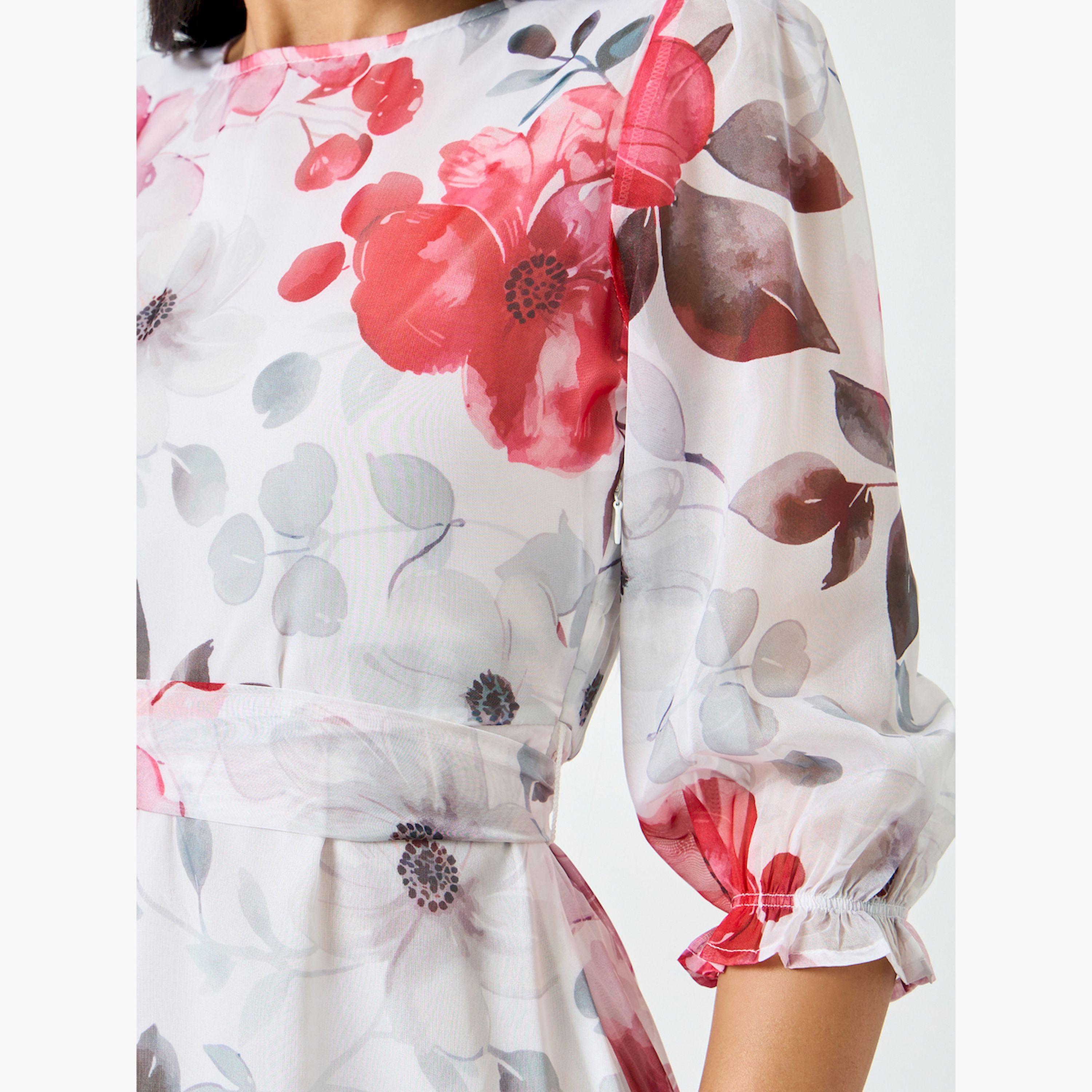 Styli Floral Print Organza A-Line Maxi Dress-women-clothing-dresses-image-4