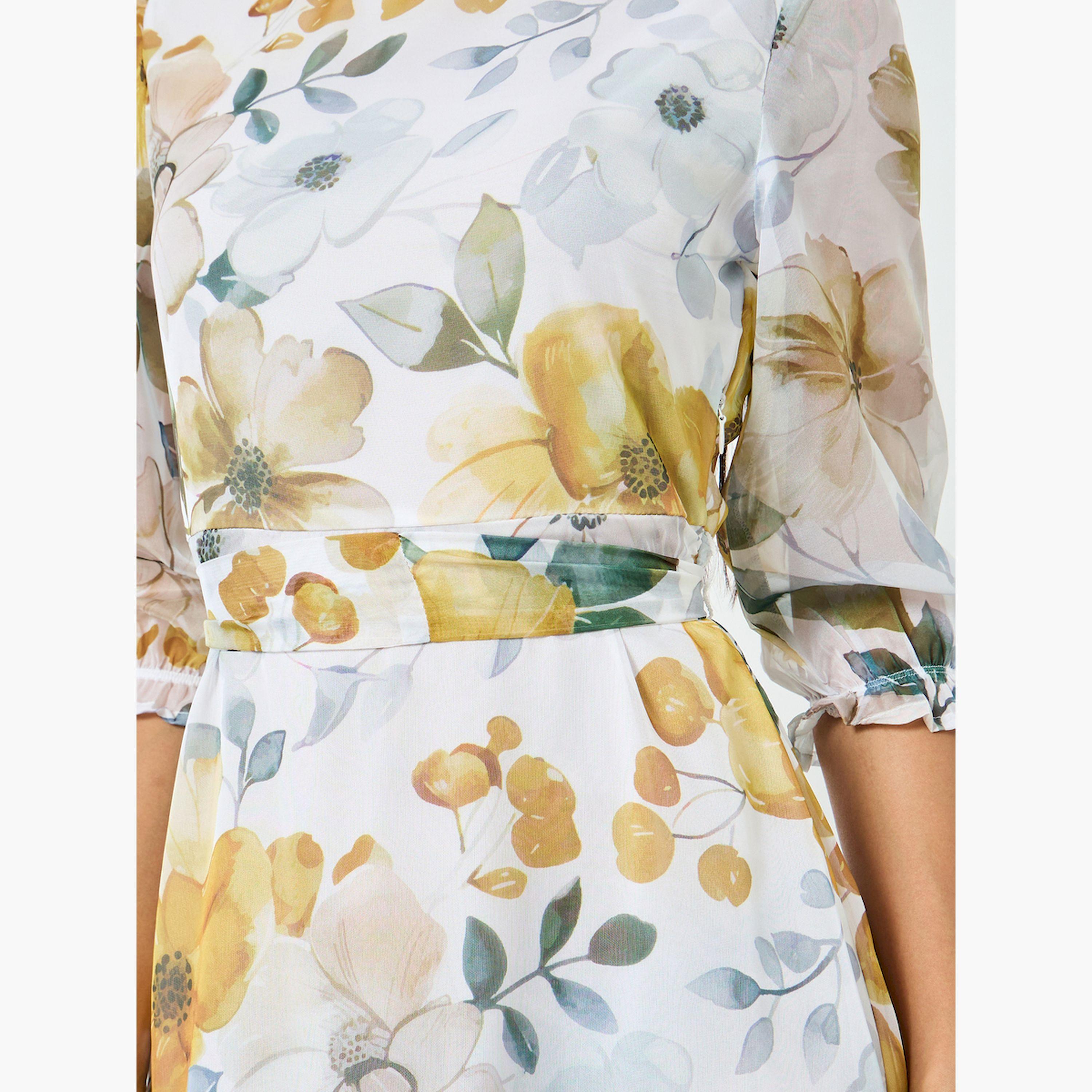 Styli Floral Print Organza A-Line Maxi Dress-women-clothing-dresses-image-4