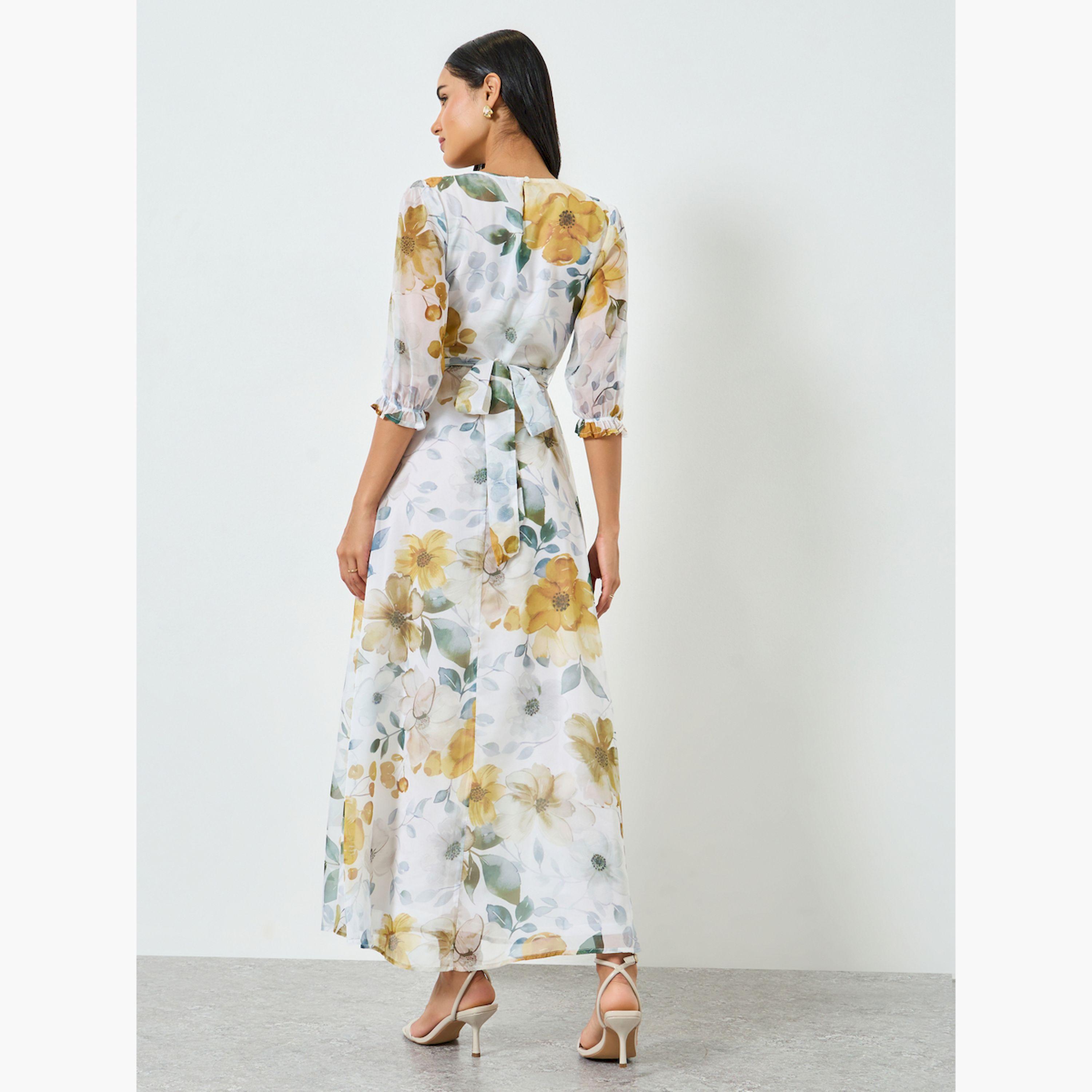 Styli Floral Print Organza A-Line Maxi Dress-women-clothing-dresses-image-5