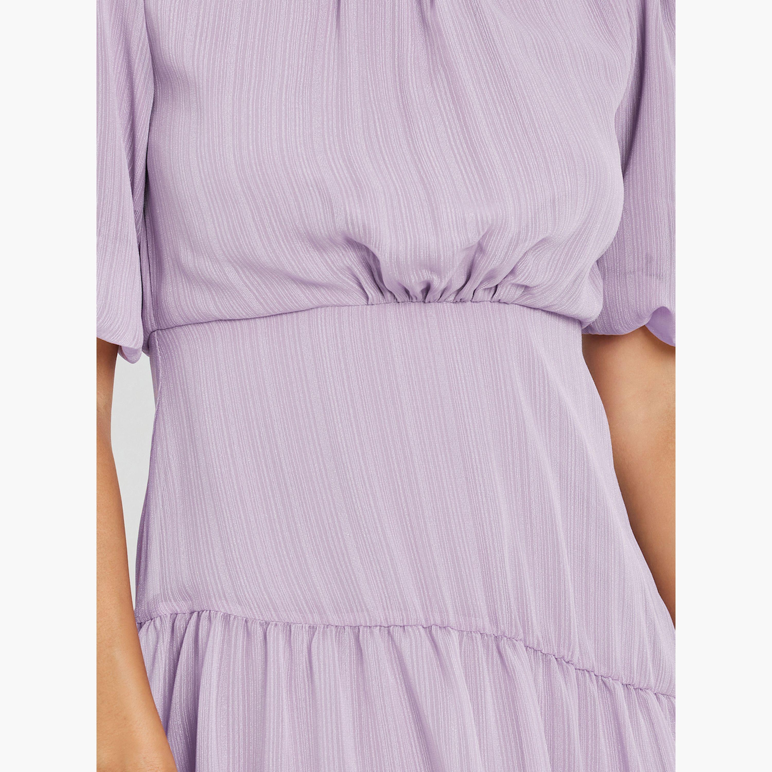 Styli Lilac Puff Sleeve Tiered Midi Dress-women-clothing-dresses-image-4