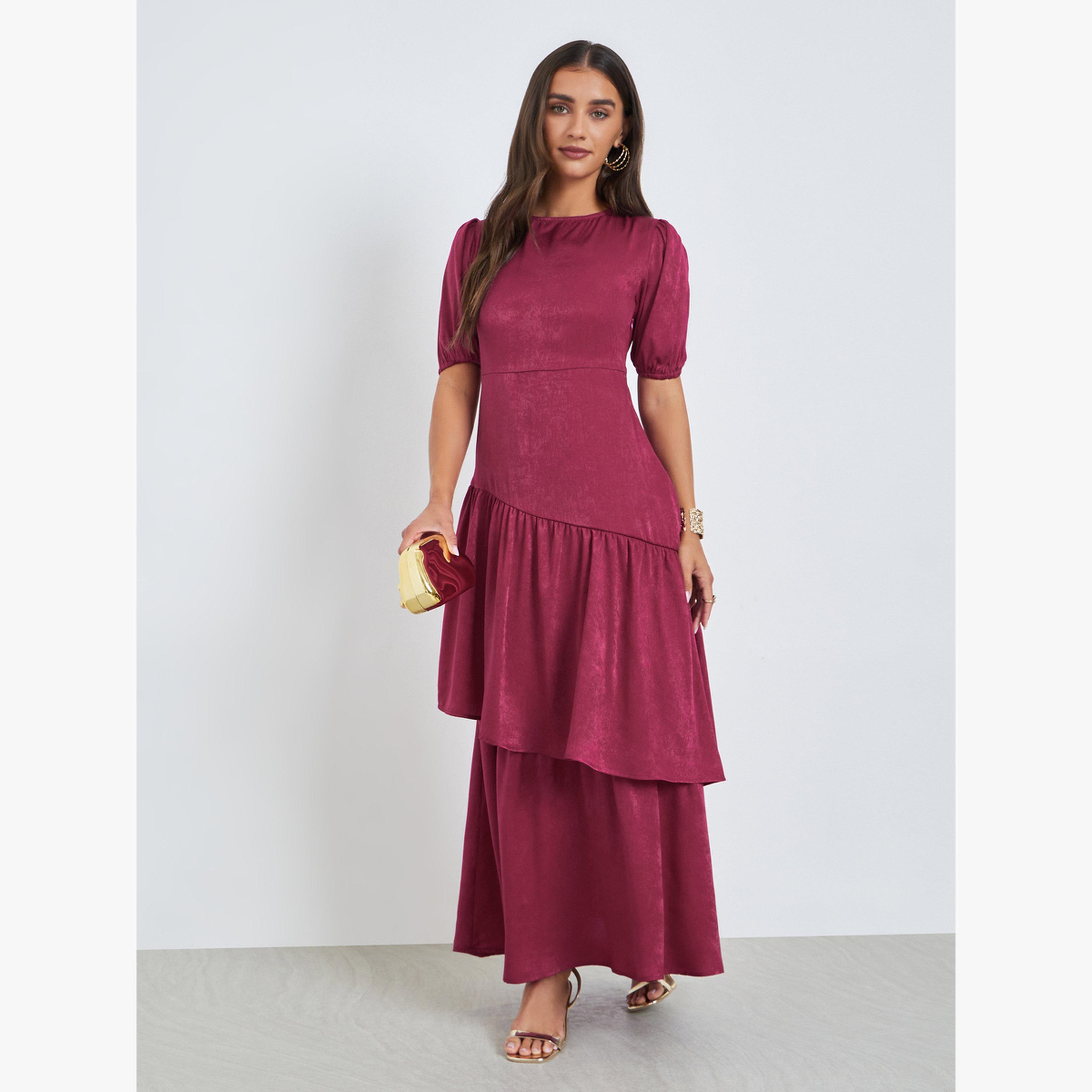 فستان طويل مخمل وساتان بطبقات-women-clothing-dresses-image-1