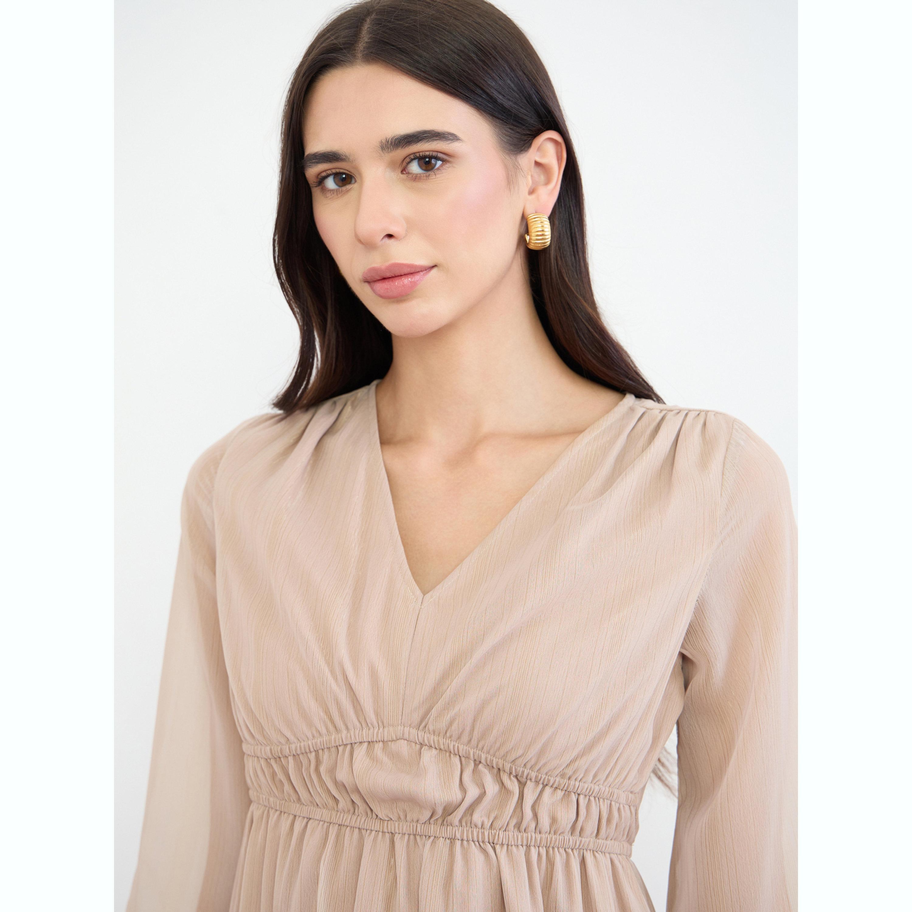 فستان ميدي بطبعة زهور وأكمام بطول 3/4-women-clothing-dresses-image-5