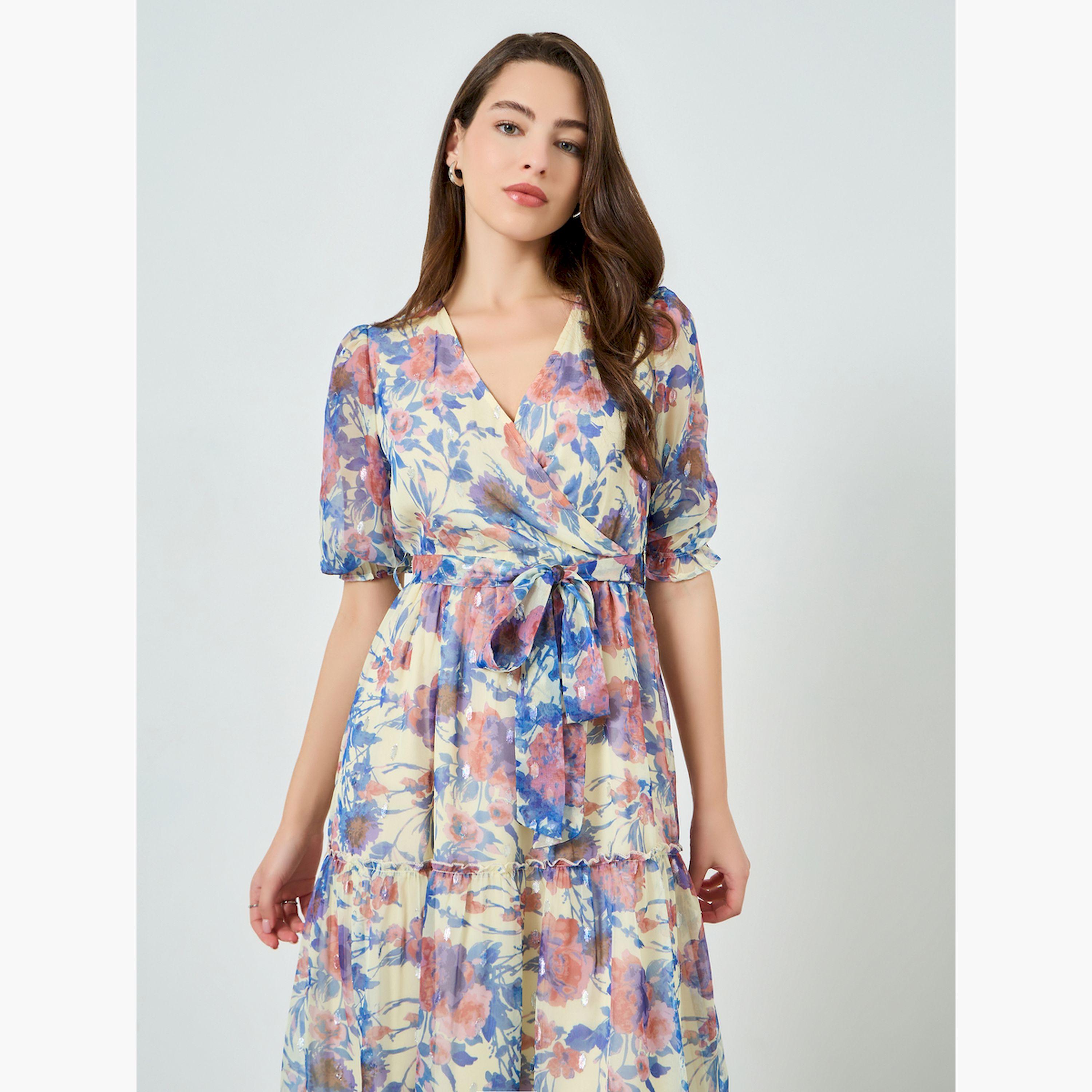 فستان طويل شيفون لوريكس بطبعة زهور-women-clothing-dresses-image-2