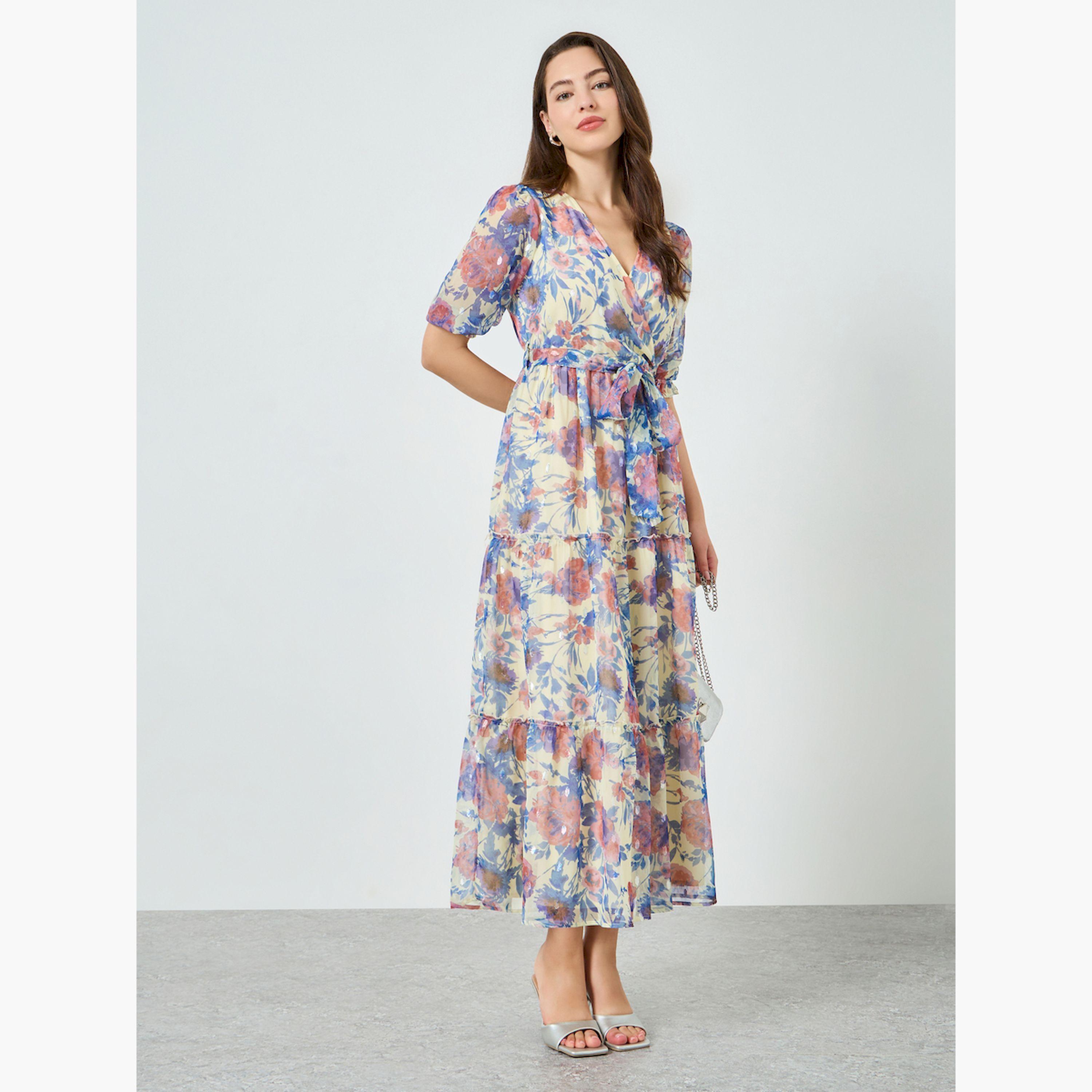 فستان طويل شيفون لوريكس بطبعة زهور-women-clothing-dresses-image-3