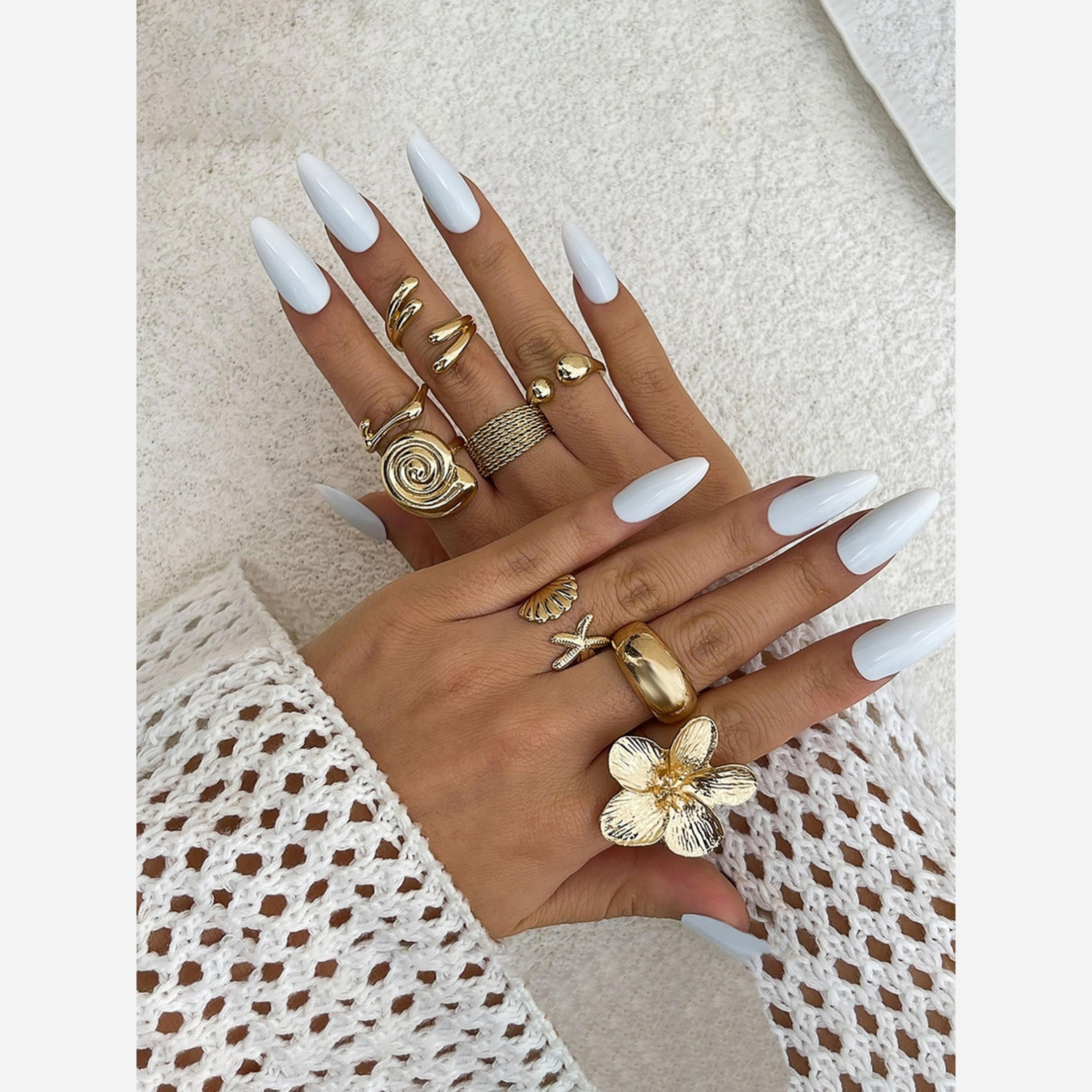 Take Two Pack of 2 - Gold Flower Irregular Open Rings-women-watchesandjewellery-jewellery-rings-image-2