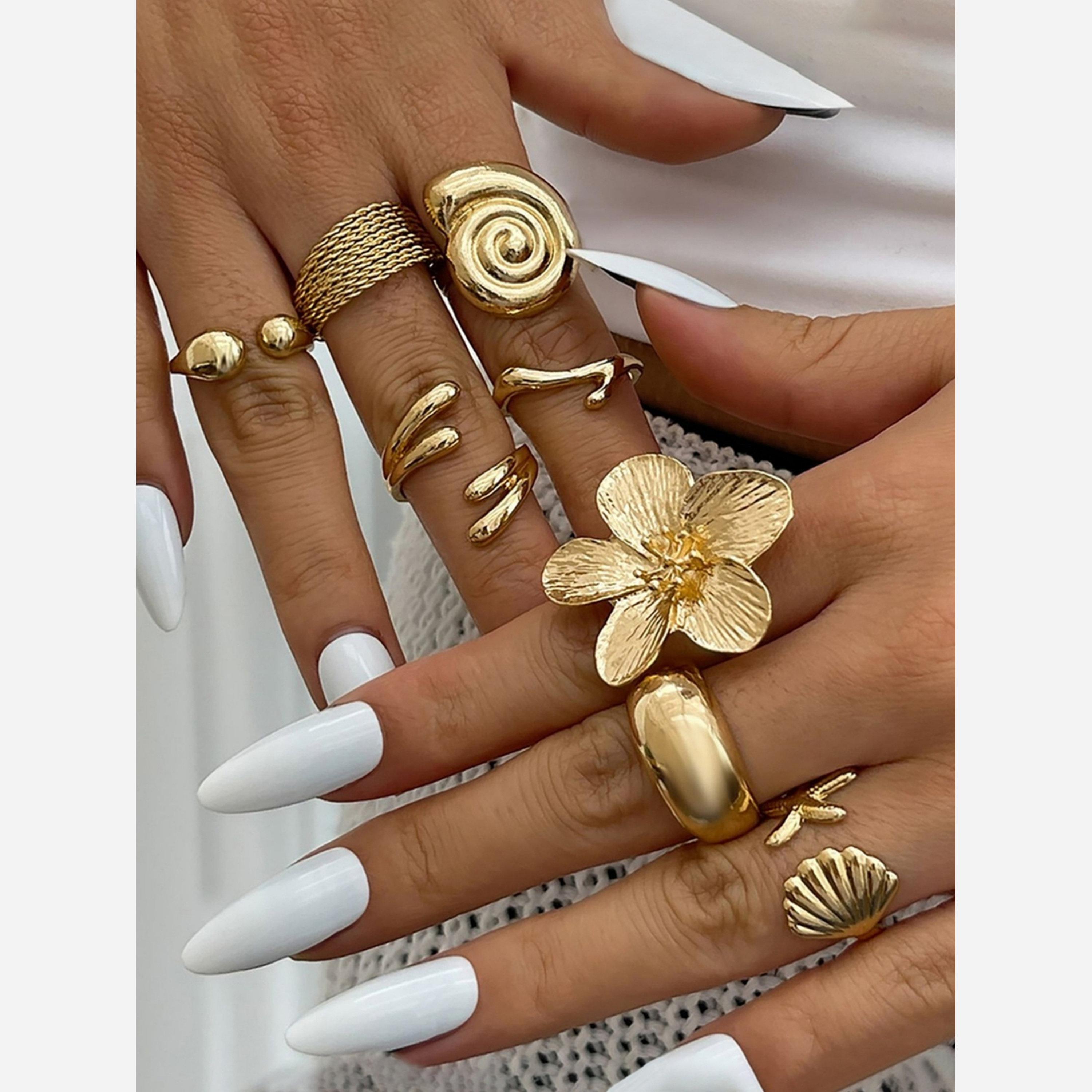 Take Two Pack of 2 - Gold Flower Irregular Open Rings-women-watchesandjewellery-jewellery-rings-image-5