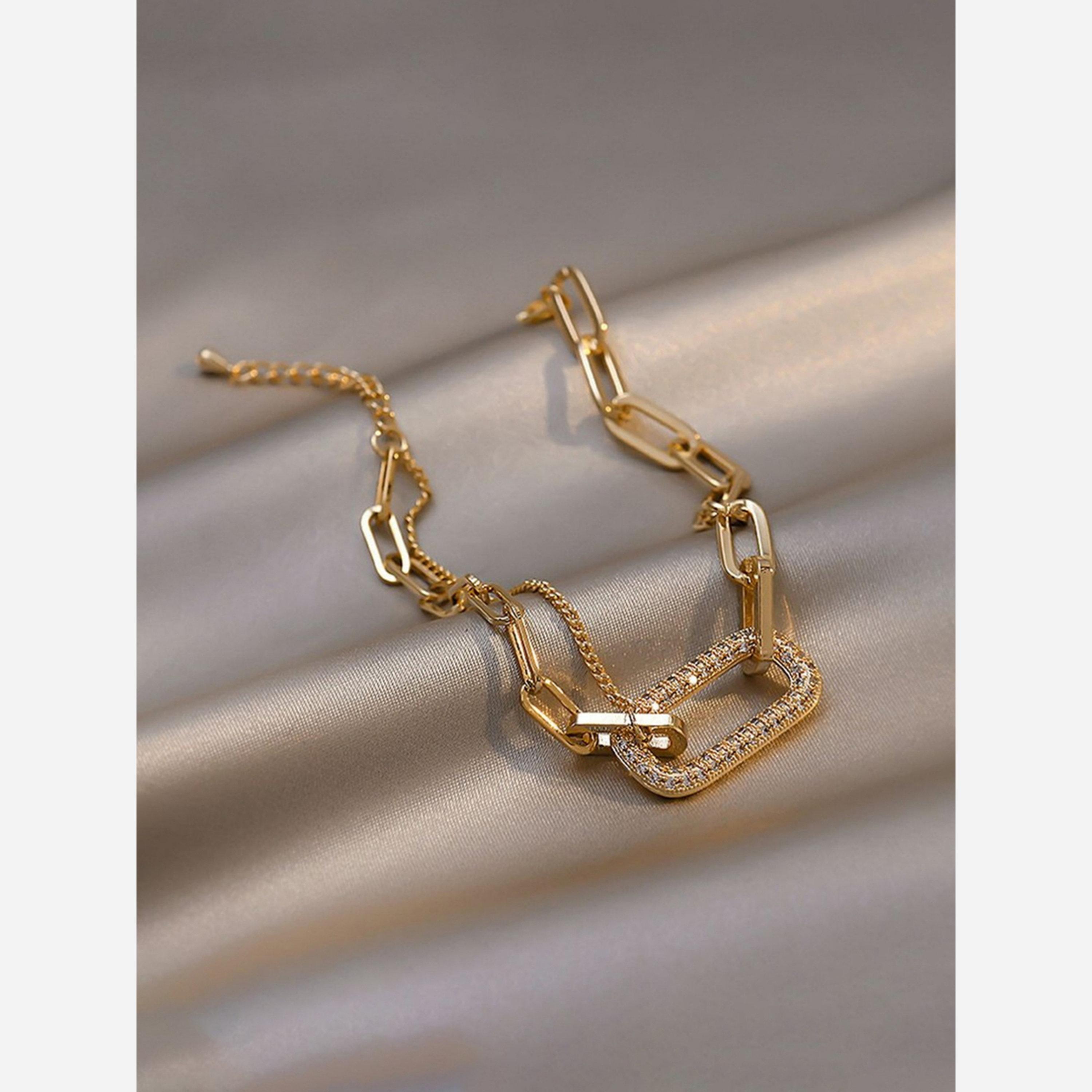 Take Two Chain Link Square Bracelet-women-watchesandjewellery-jewellery-banglesandbracelets-image-2