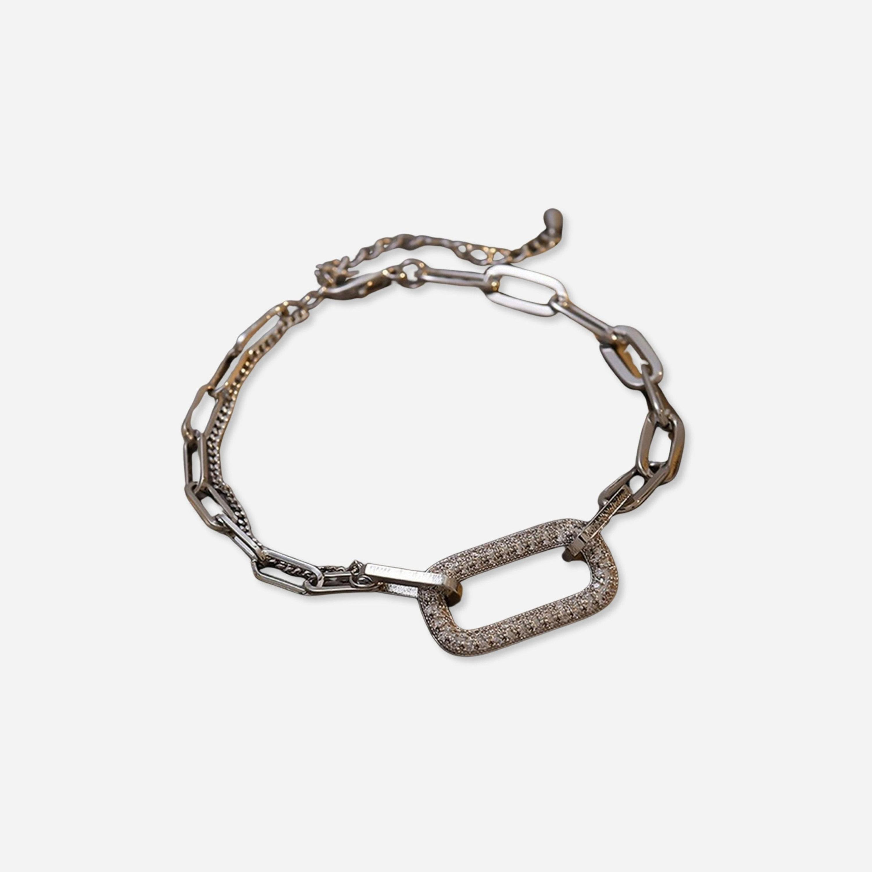 تيك تو - سوار مربع ذو حلقات متشابكة-women-watchesandjewellery-jewellery-banglesandbracelets-image-1
