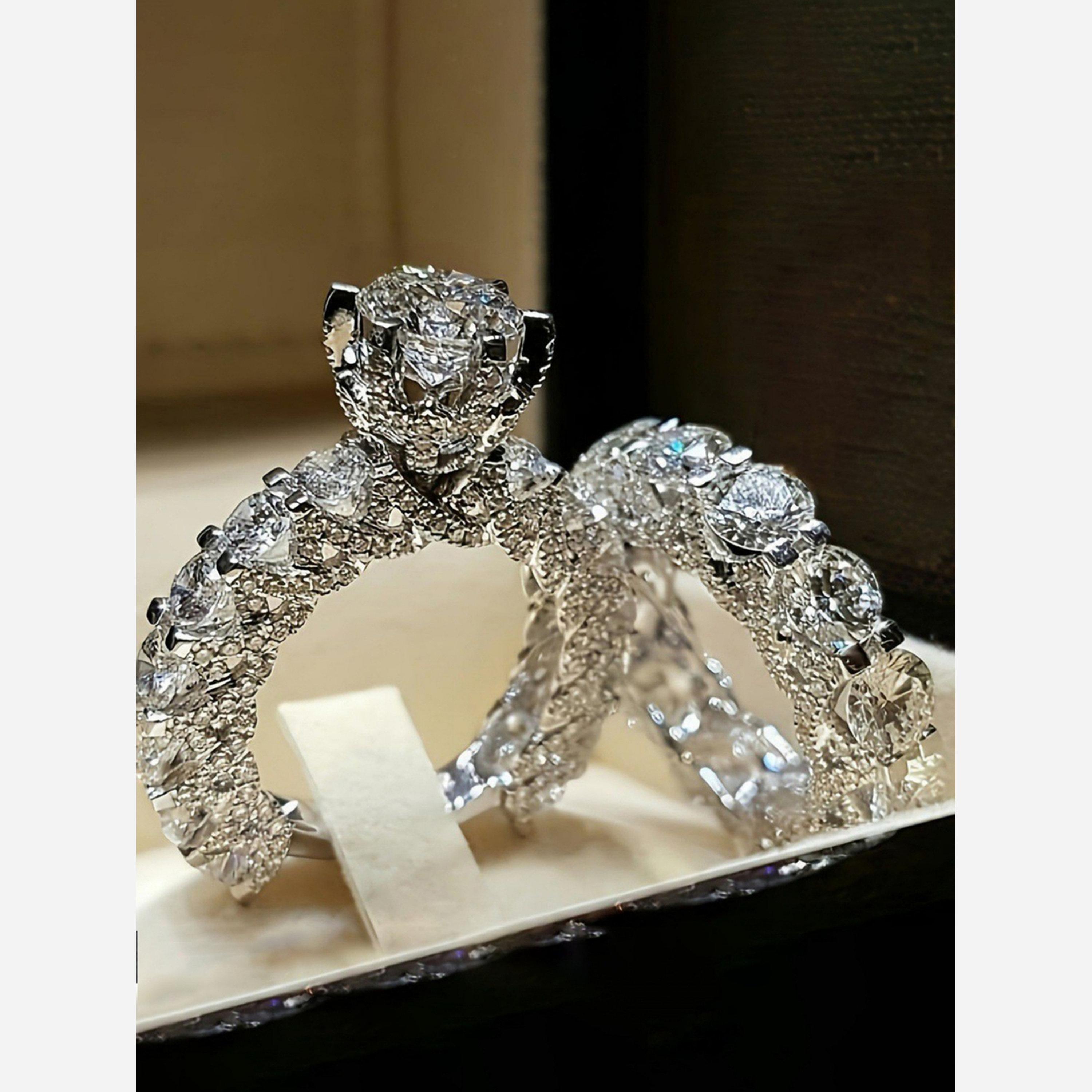 تيك تو - عبوة قطعتين - خواتم مرصعة بالزركونيا-women-watchesandjewellery-jewellery-rings-image-2
