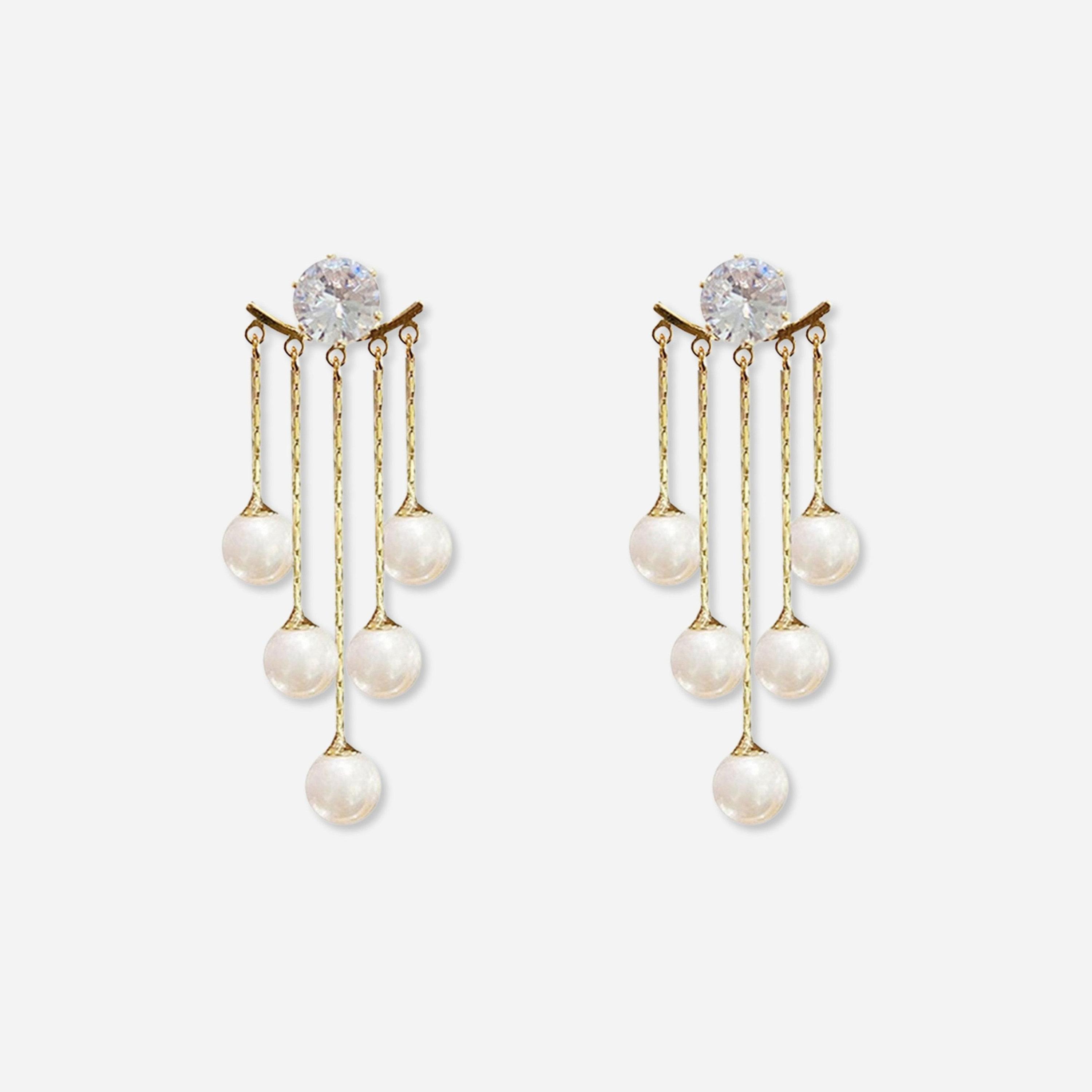 Take Two Faux Pearl Tassel Earrings-women-watchesandjewellery-jewellery-earrings-image-1