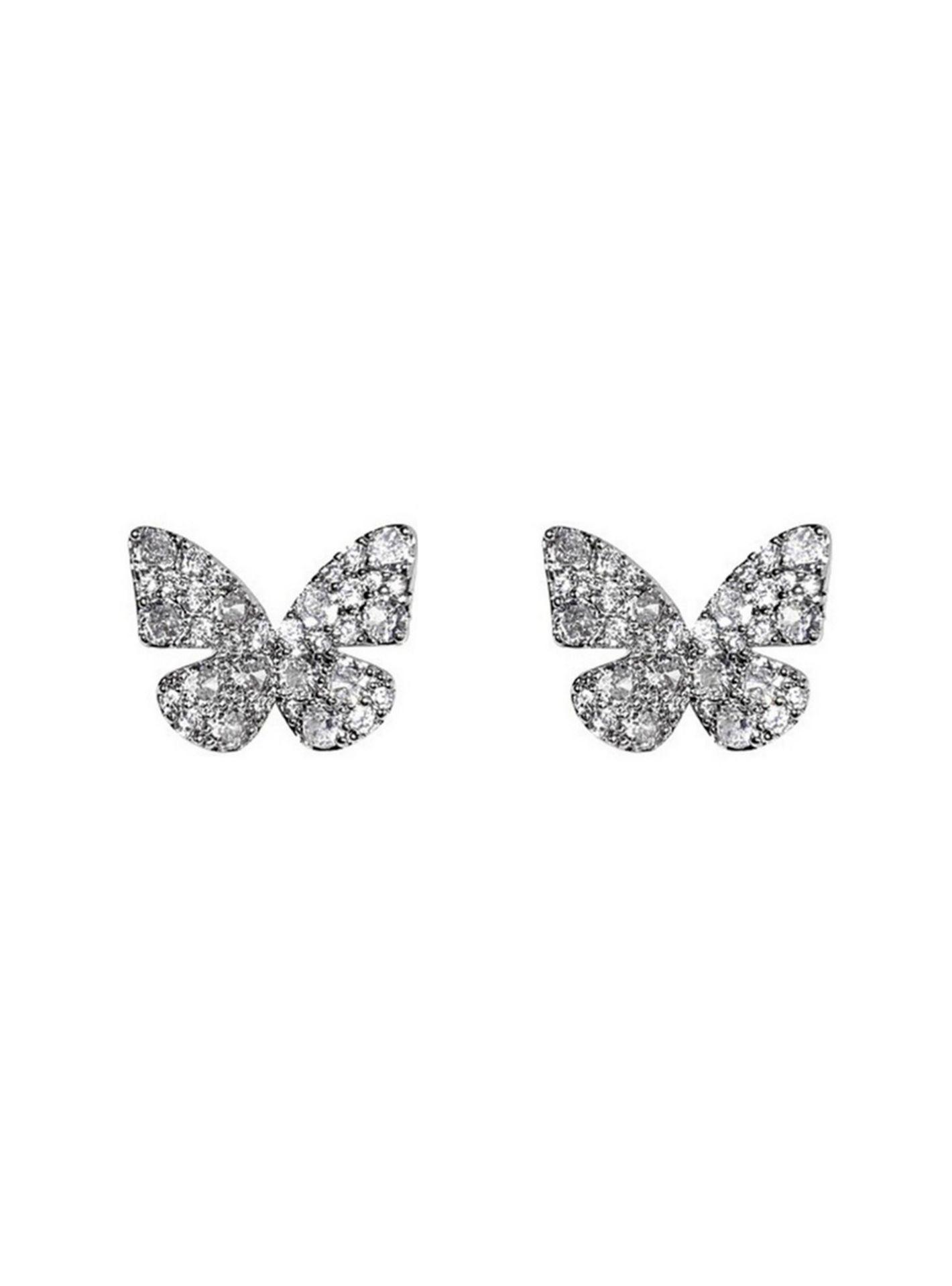Take Two Rhinestone Inlaid Butterfly Earrings-women-watchesandjewellery-jewellery-earrings-image-1