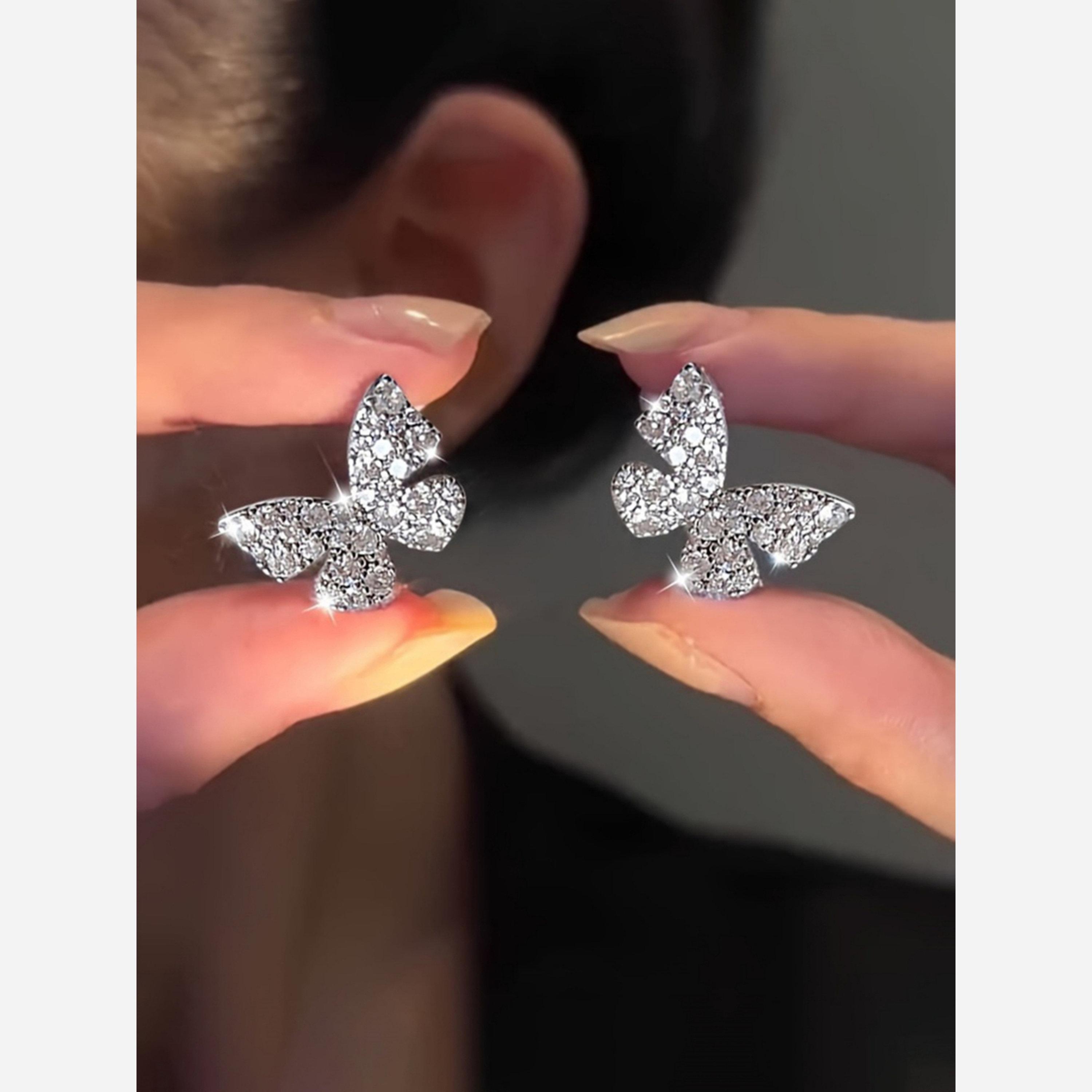تيك تو - أقراط فراشة مرصعة بأحجار الراين-women-watchesandjewellery-jewellery-earrings-image-4
