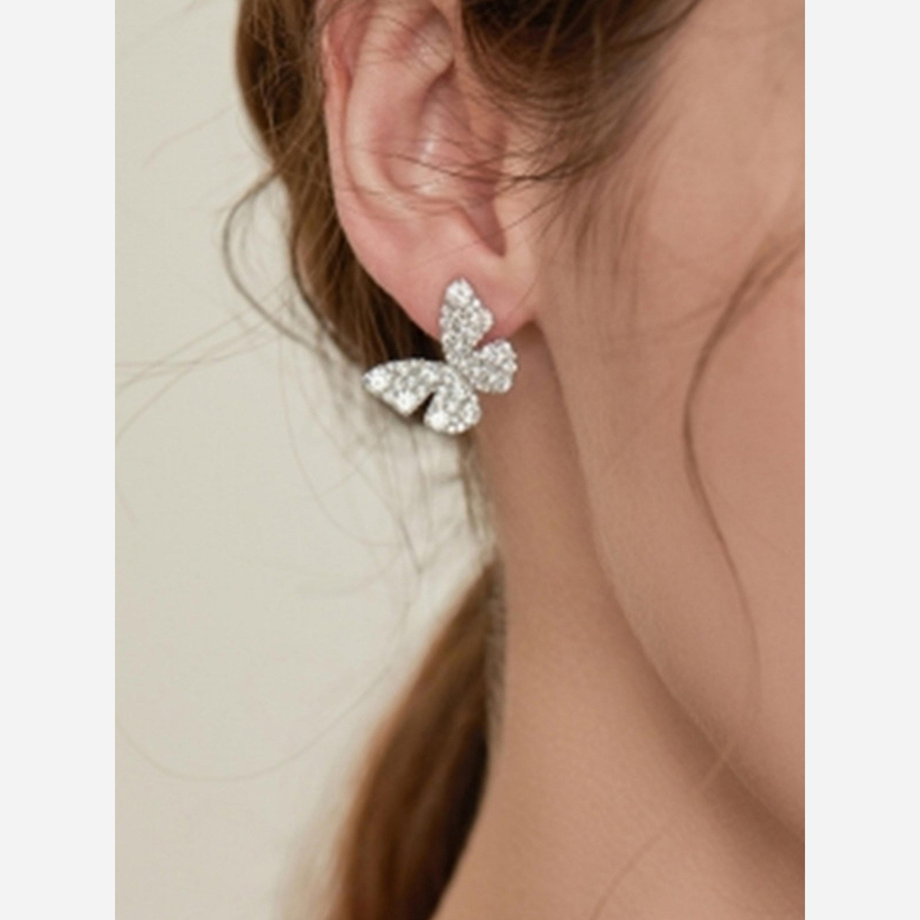 Take Two Rhinestone Inlaid Butterfly Earrings-women-watchesandjewellery-jewellery-earrings-image-5