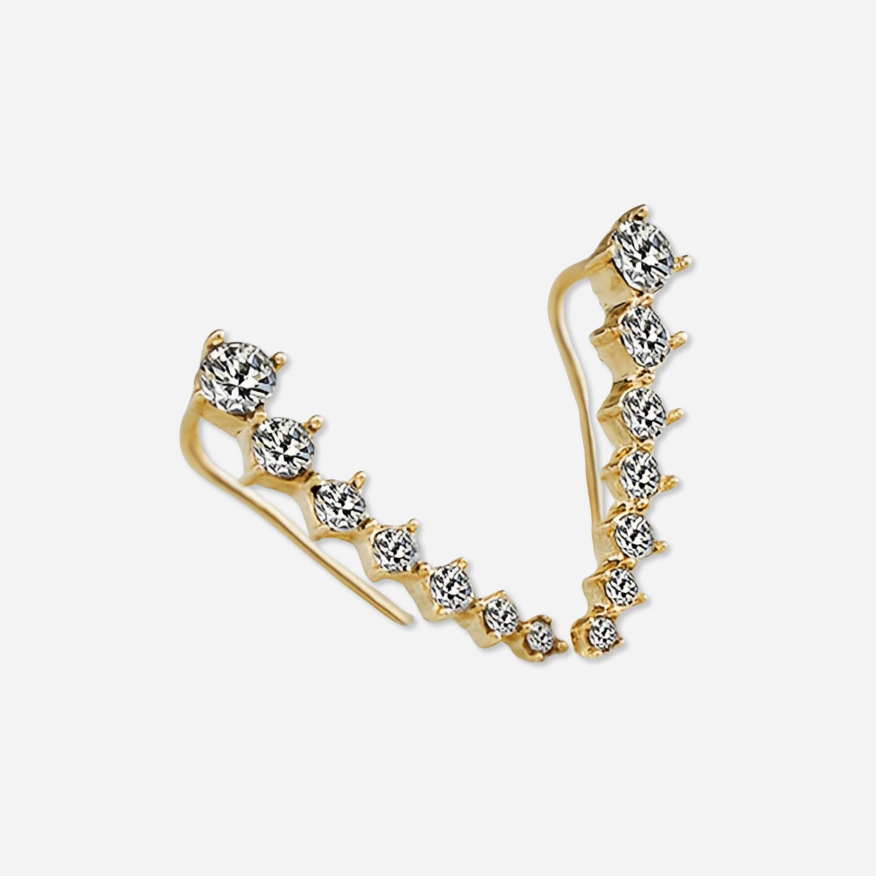 Take Two Non Piercing  Rhinestone Cuff Earrings-women-watchesandjewellery-jewellery-earrings-image-1