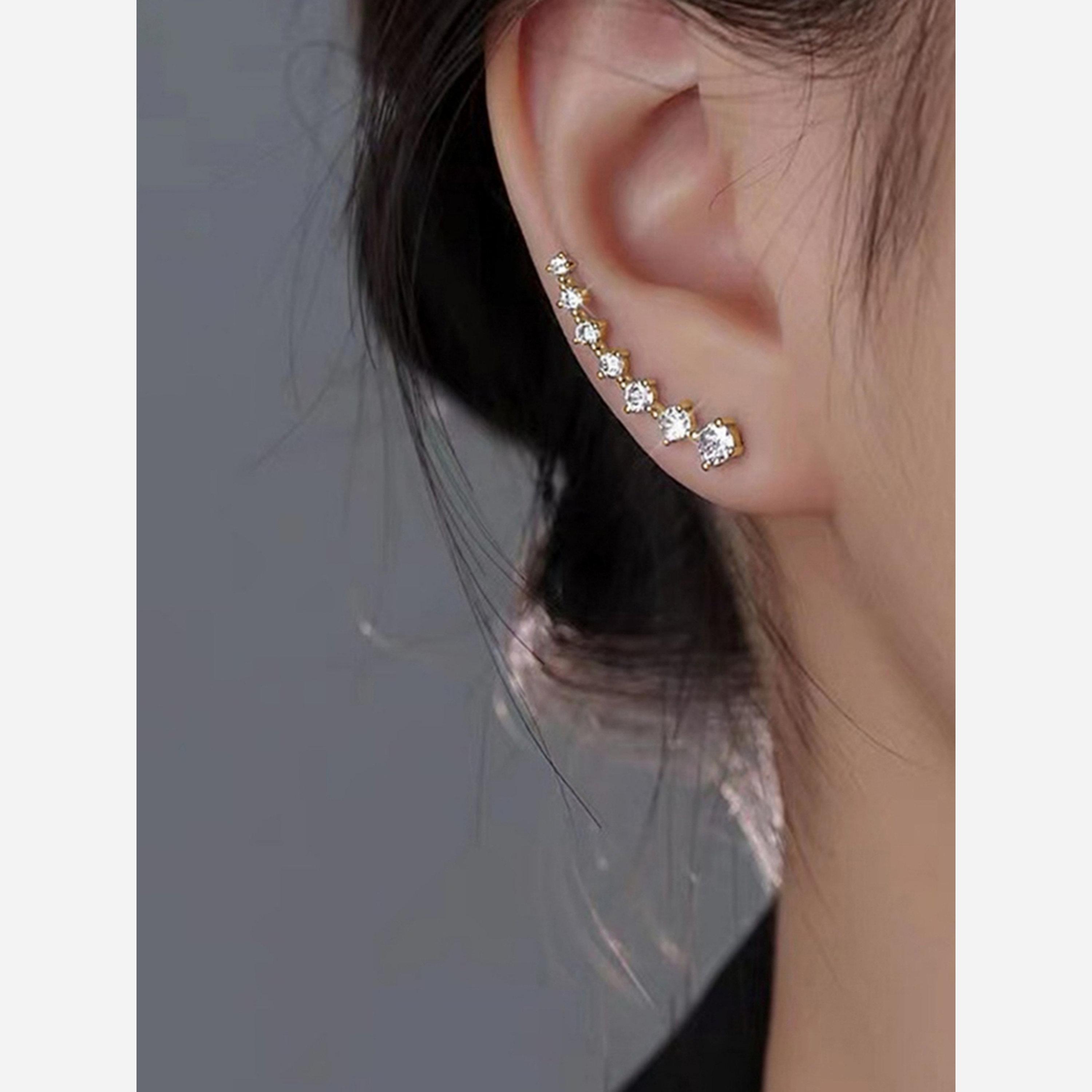 Take Two Non Piercing  Rhinestone Cuff Earrings-women-watchesandjewellery-jewellery-earrings-image-2