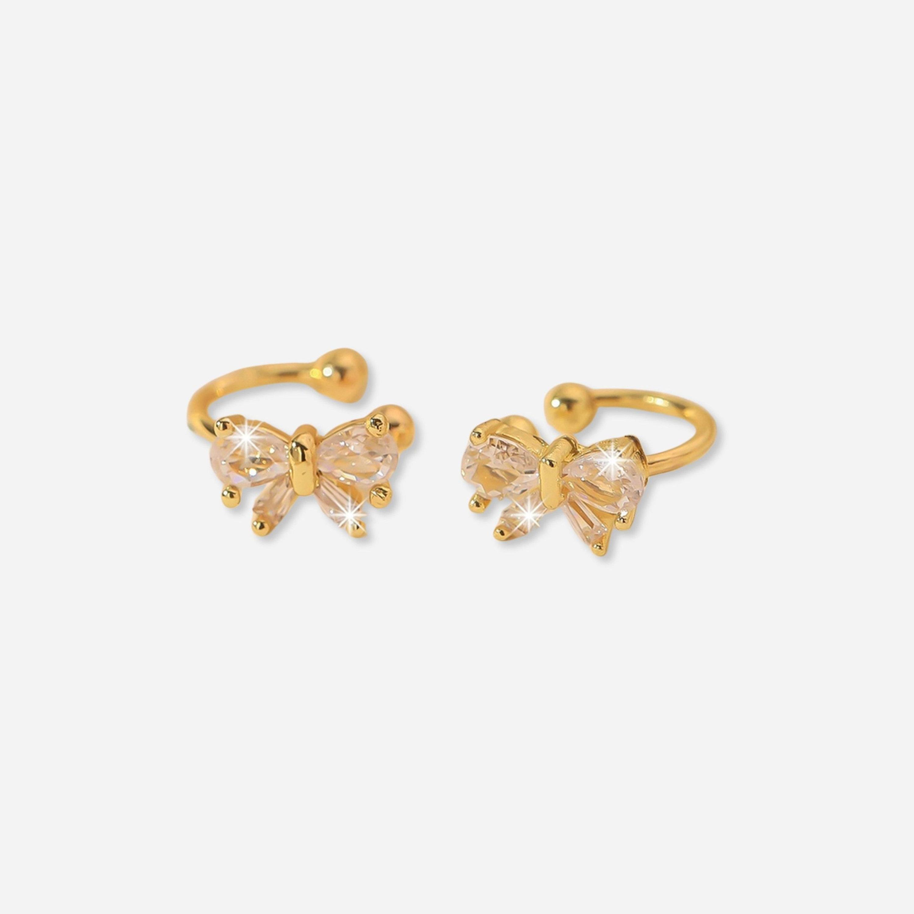 Take Two Non Piercing  Bow Earrings-women-watchesandjewellery-jewellery-earrings-image-1