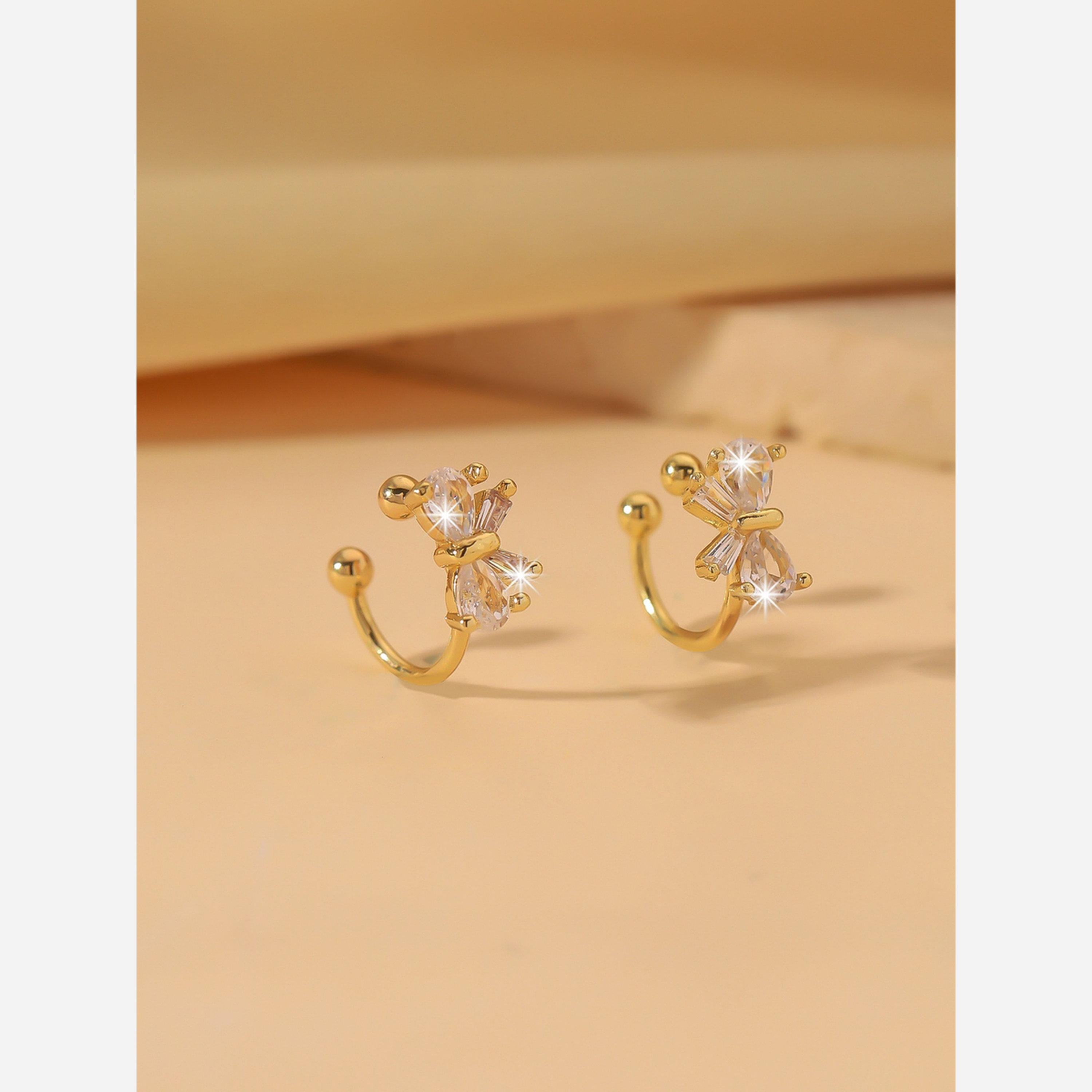 Take Two Non Piercing  Bow Earrings-women-watchesandjewellery-jewellery-earrings-image-3