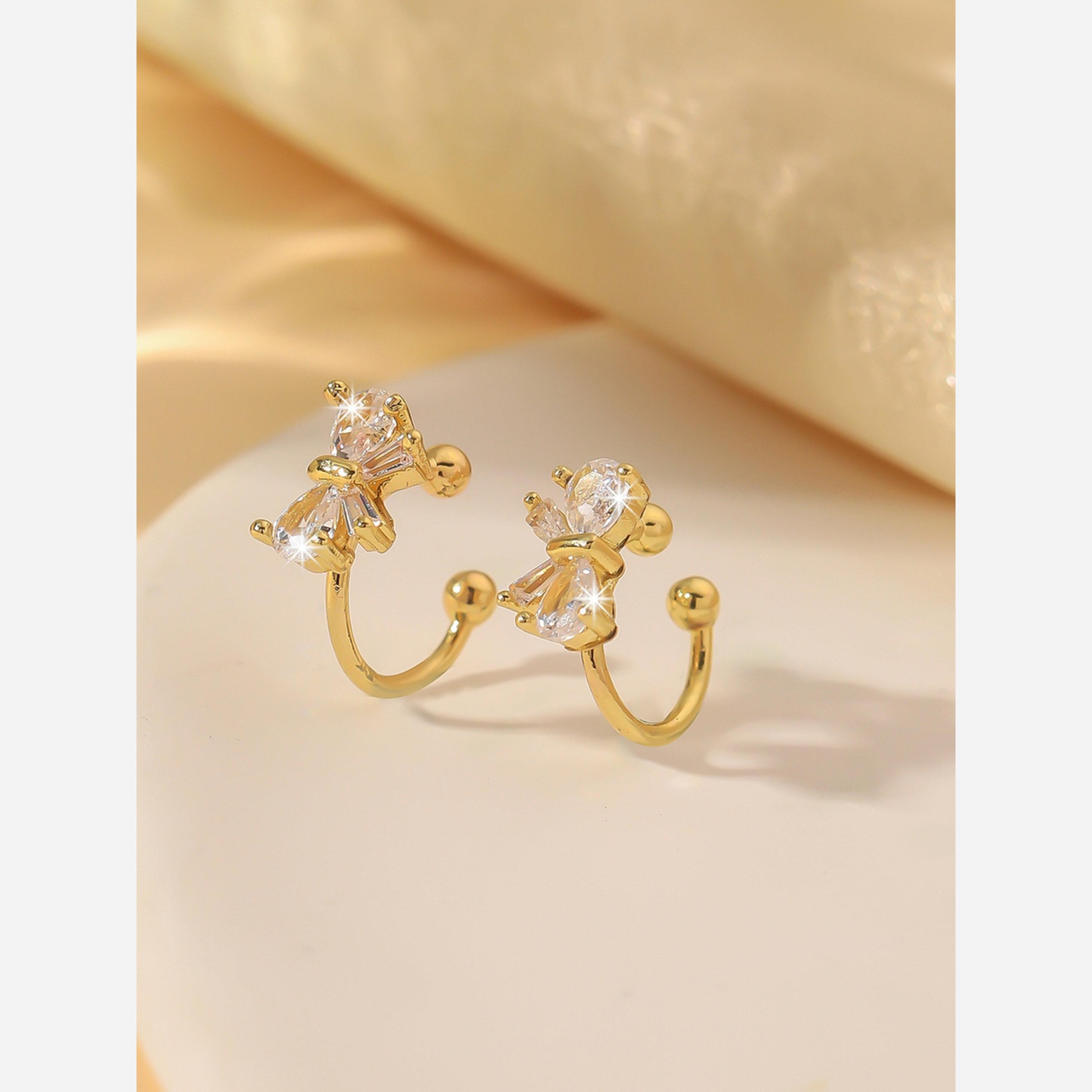 Take Two Non Piercing  Bow Earrings-women-watchesandjewellery-jewellery-earrings-image-4