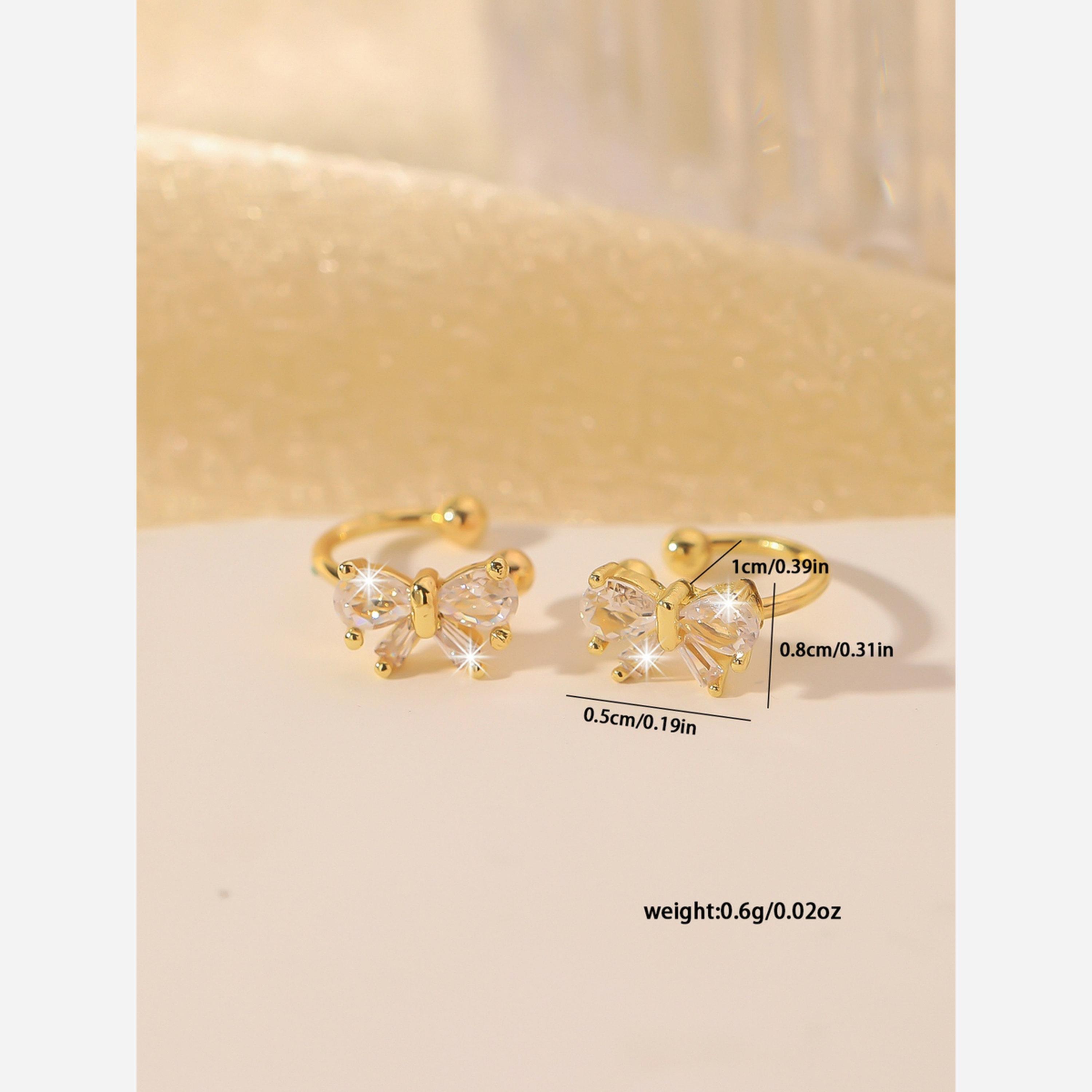 تيك تو - أقراط على شكل فيونكة بدون ثقب-women-watchesandjewellery-jewellery-earrings-image-5