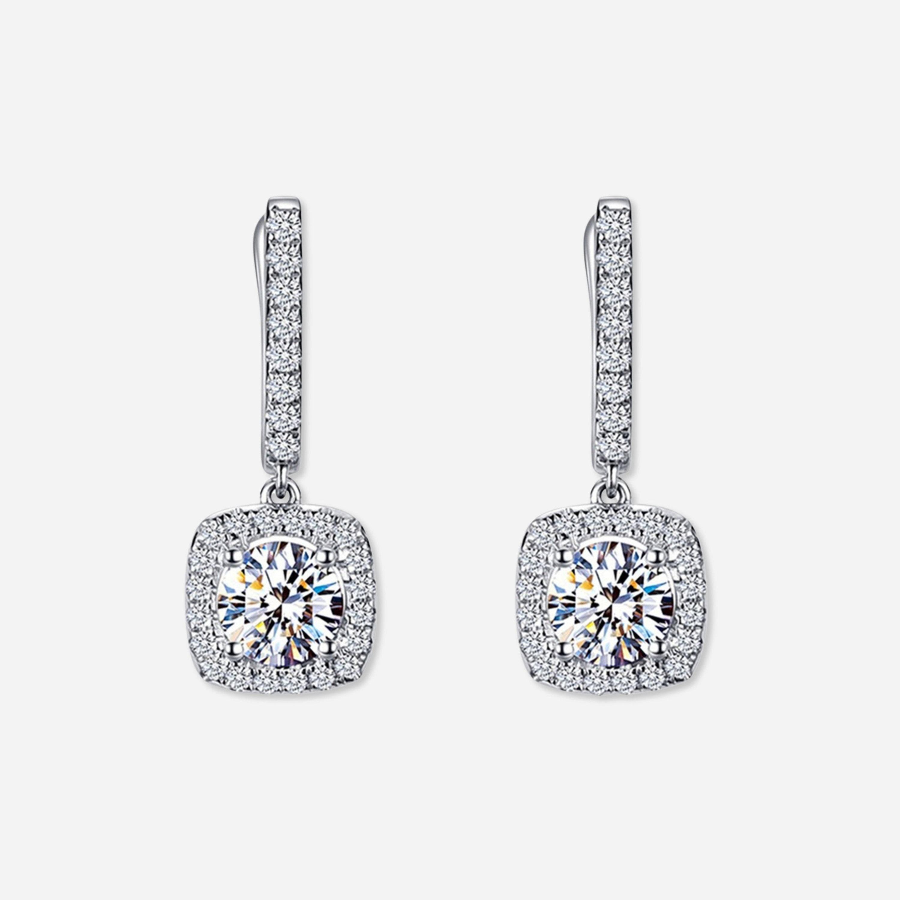 Take Two Square Zirconia Inlaid Earrings-women-watchesandjewellery-jewellery-earrings-image-1