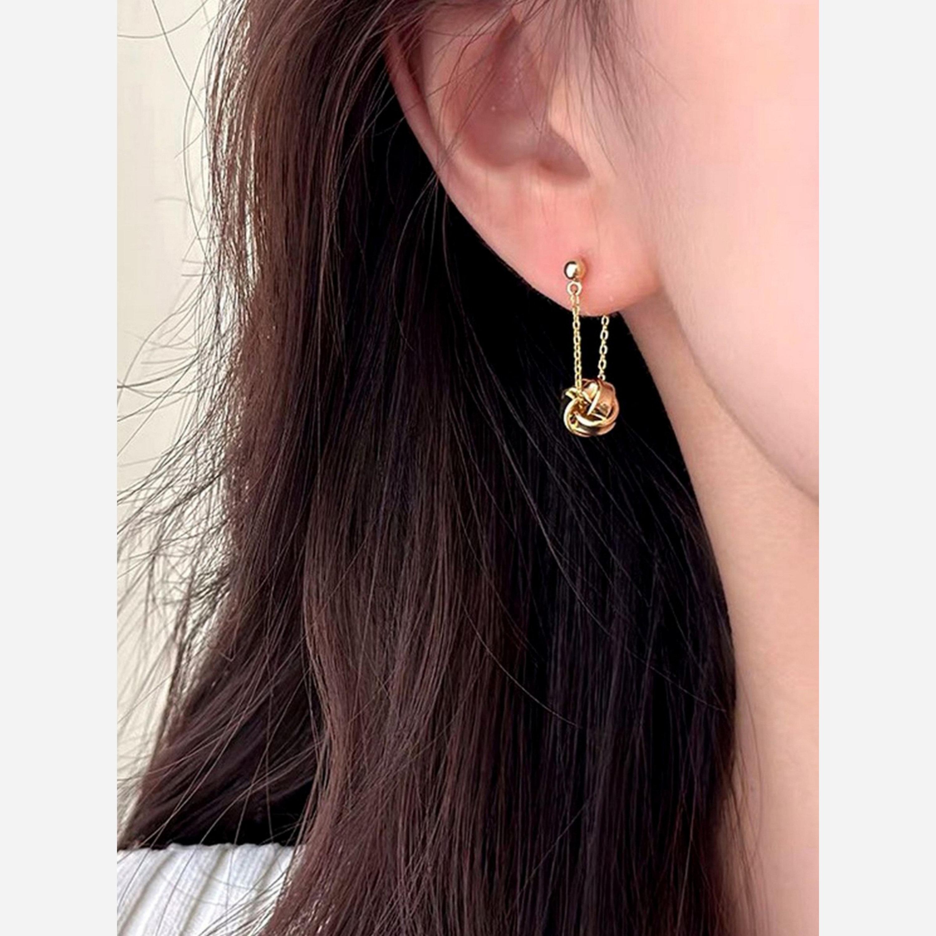 تيك تو - أقراط متدلية كروية لون سادة متعددة اللفات-women-watchesandjewellery-jewellery-earrings-image-2