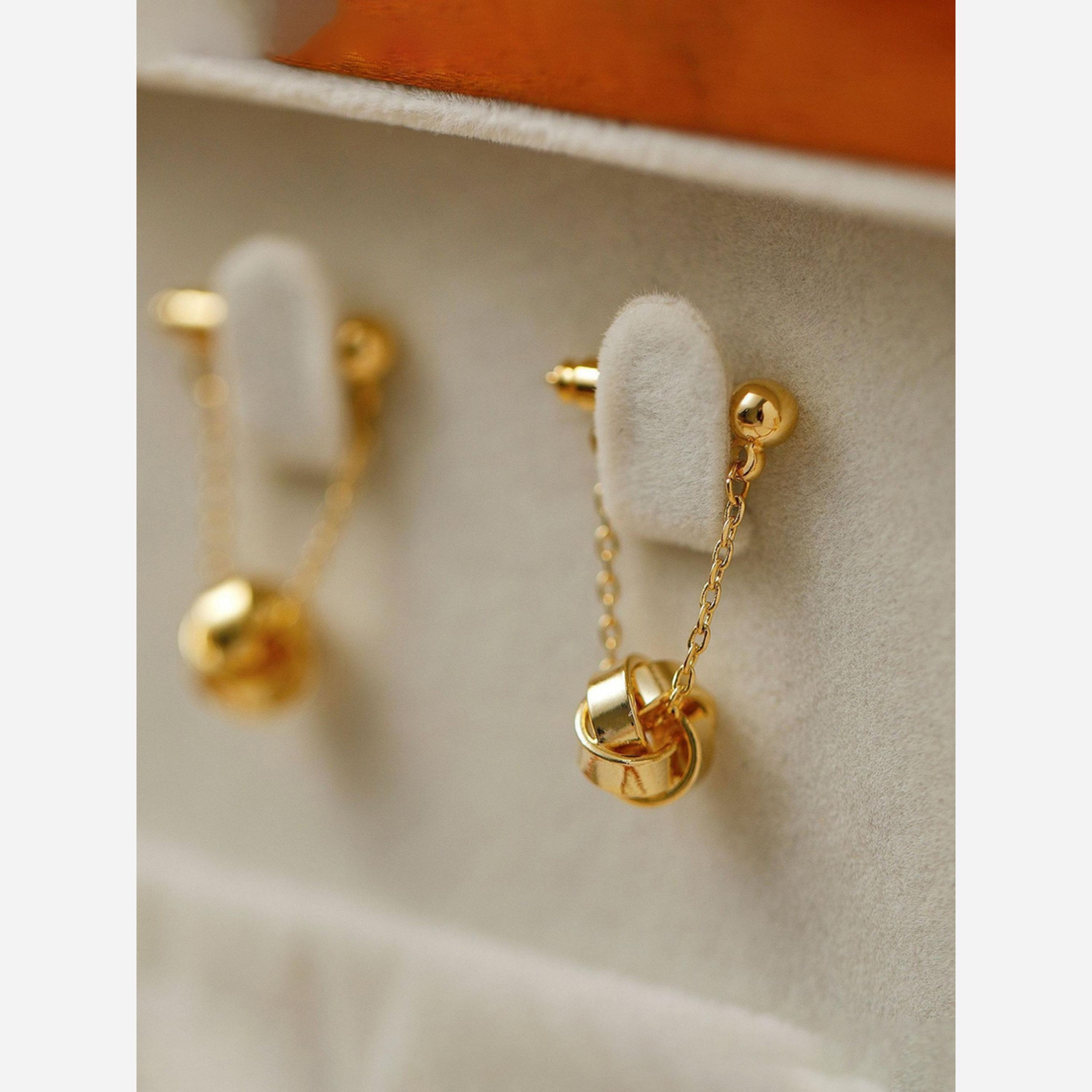 تيك تو - أقراط متدلية كروية لون سادة متعددة اللفات-women-watchesandjewellery-jewellery-earrings-image-3