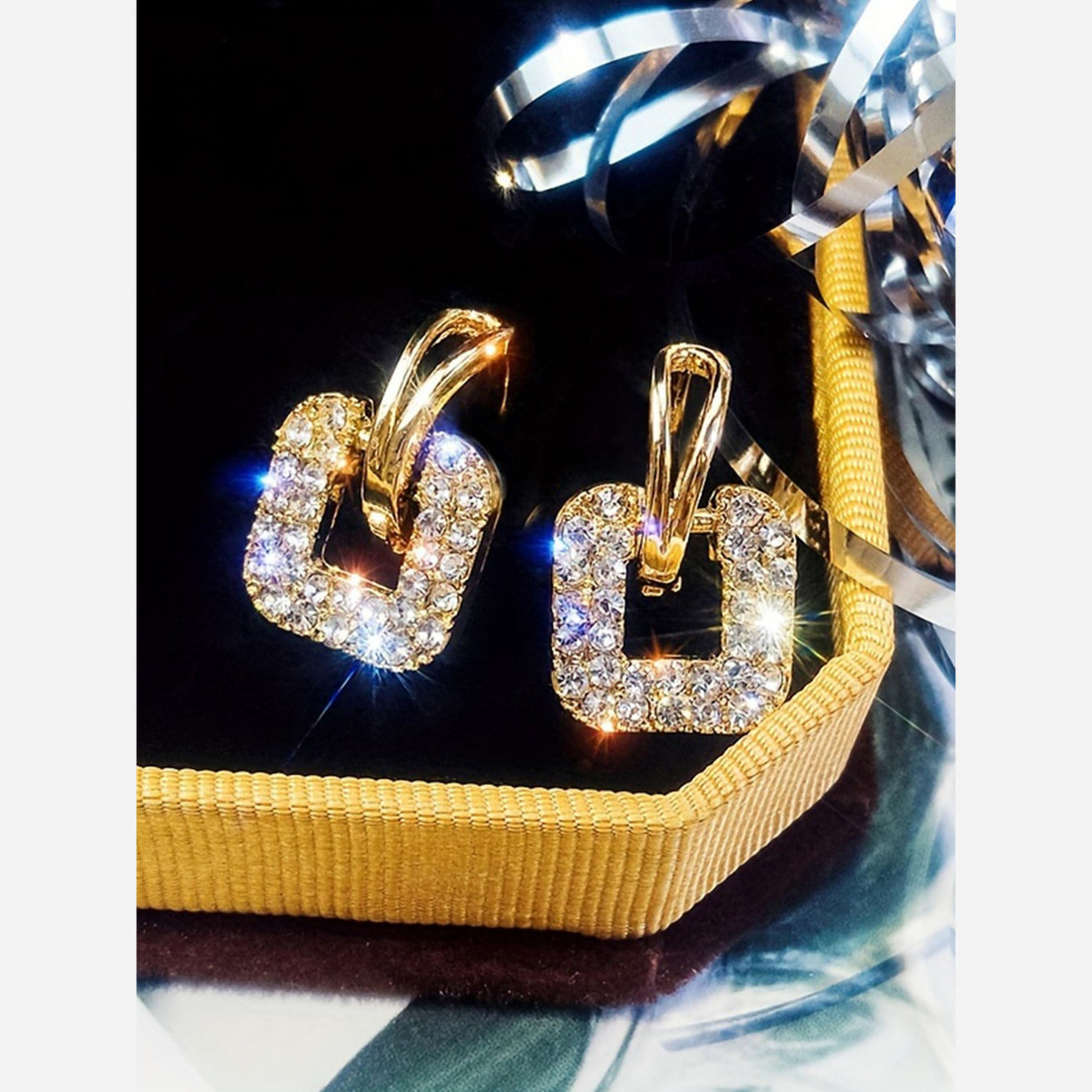 تيك تو - أقراط مربعة مرصعة بأحجار الراين-women-watchesandjewellery-jewellery-earrings-image-6