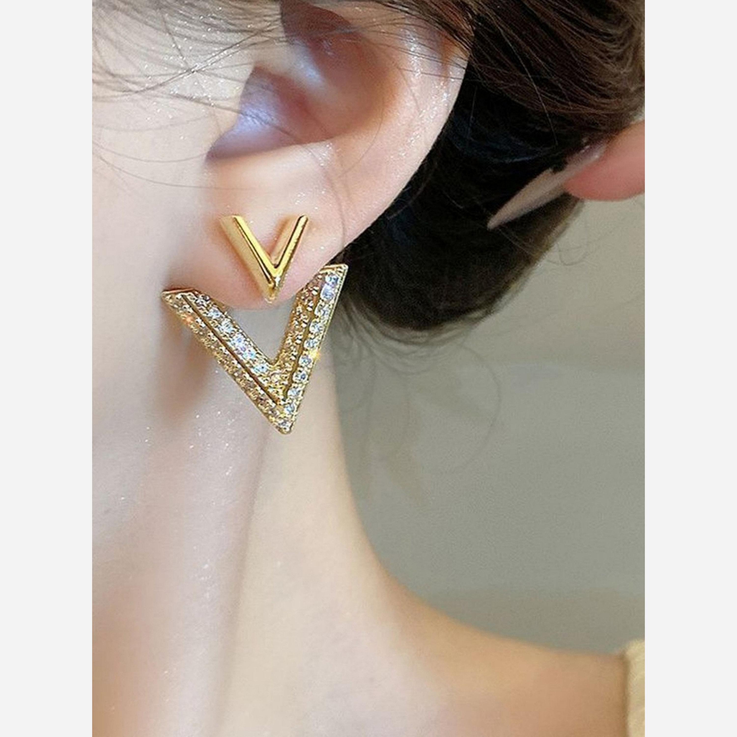 Take Two V Shape Rhinestone Earrings-women-watchesandjewellery-jewellery-earrings-image-2
