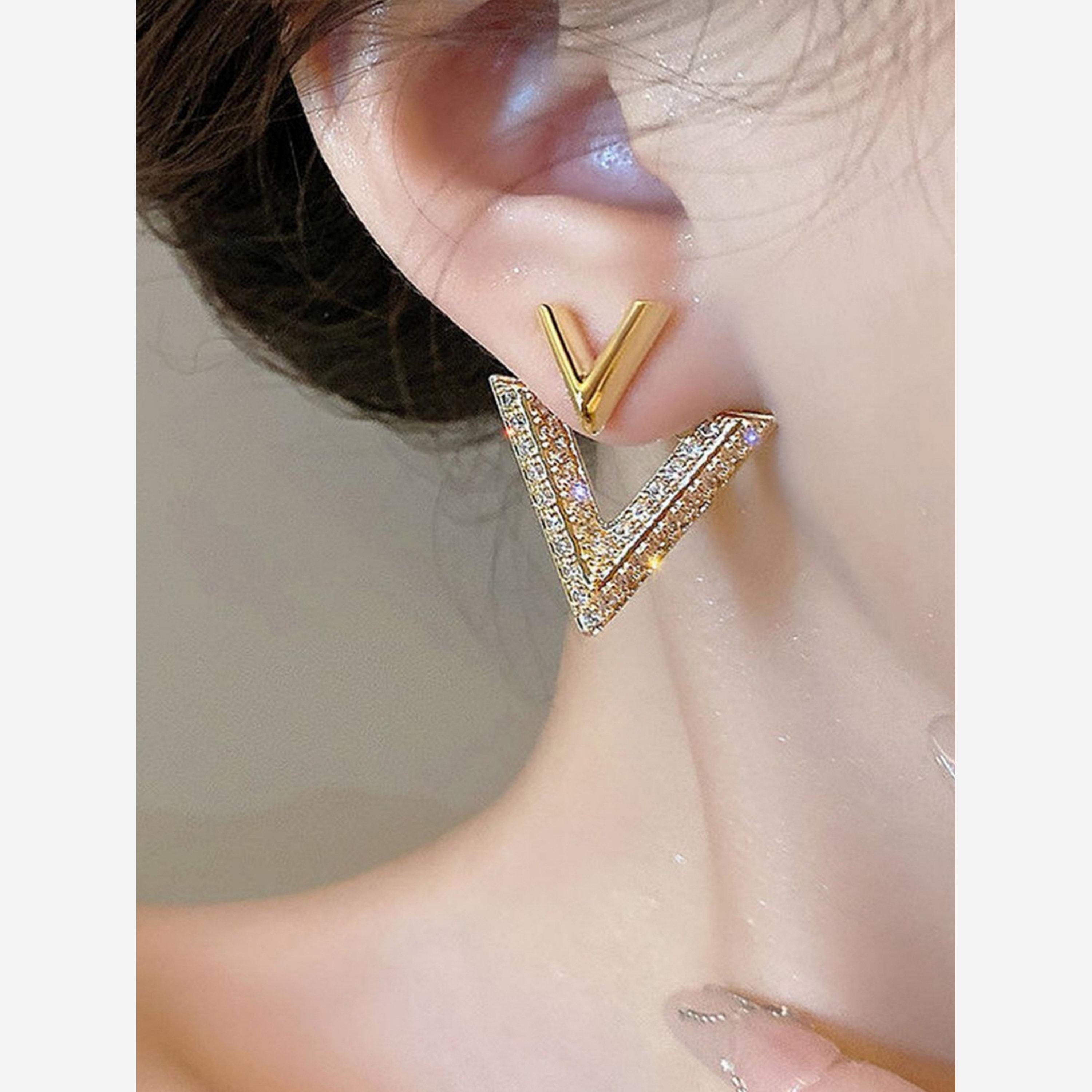 Take Two V Shape Rhinestone Earrings-women-watchesandjewellery-jewellery-earrings-image-3