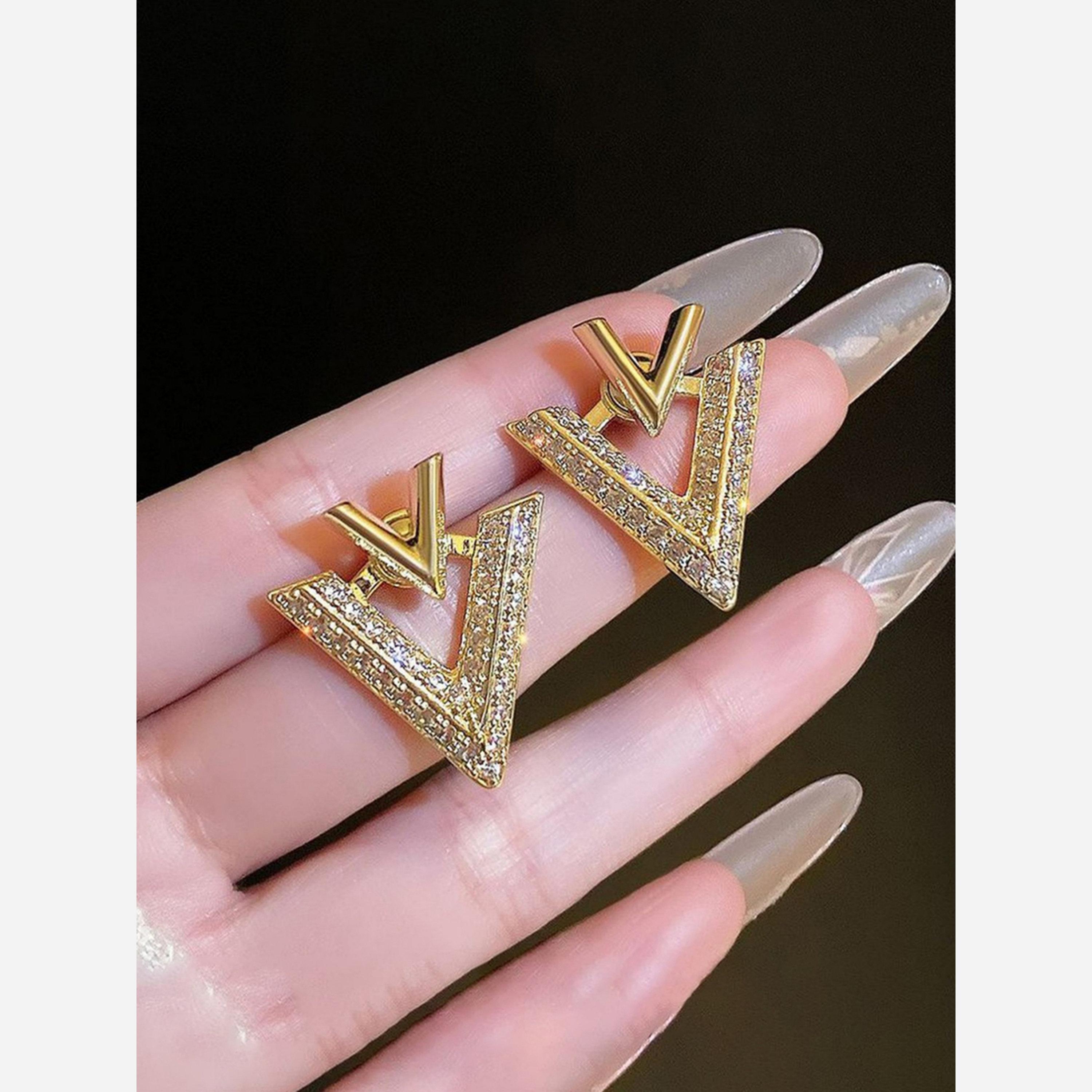 Take Two V Shape Rhinestone Earrings-women-watchesandjewellery-jewellery-earrings-image-4