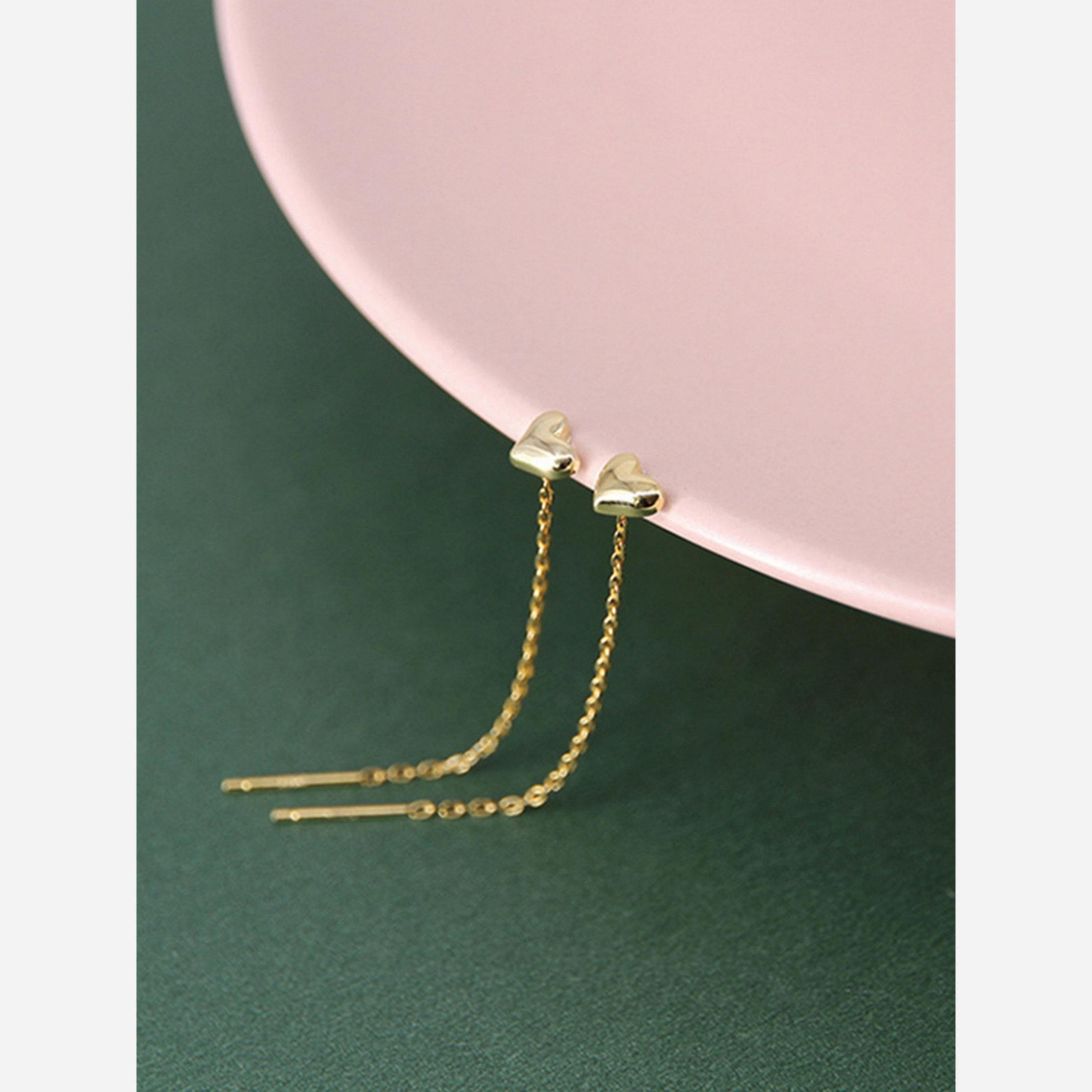 Take Two Heart Shape Tassel Earrings-women-watchesandjewellery-jewellery-earrings-image-4
