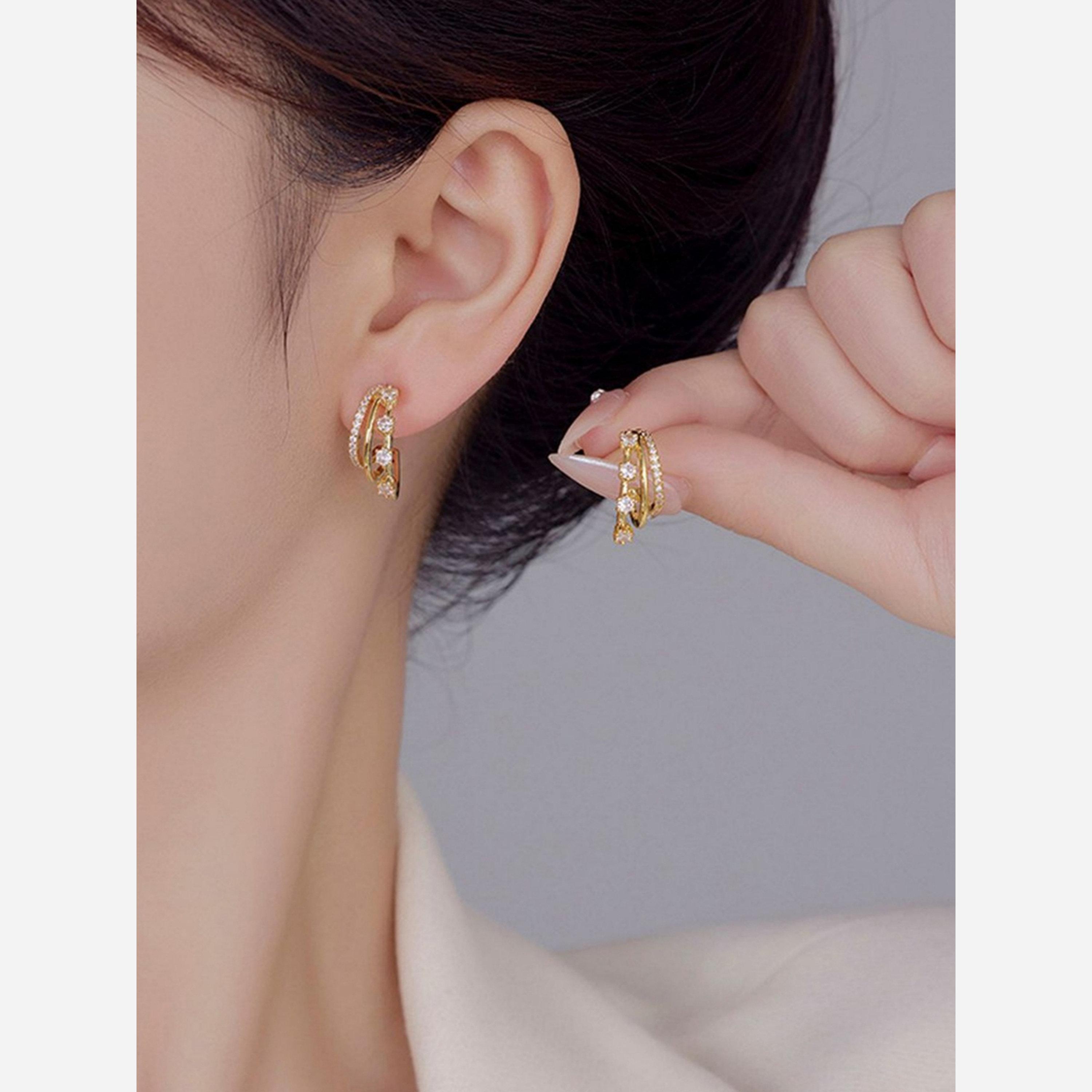 تيك تو - أقراط متعددة اللفات مزخرفة بالزركونيا-women-watchesandjewellery-jewellery-earrings-image-4