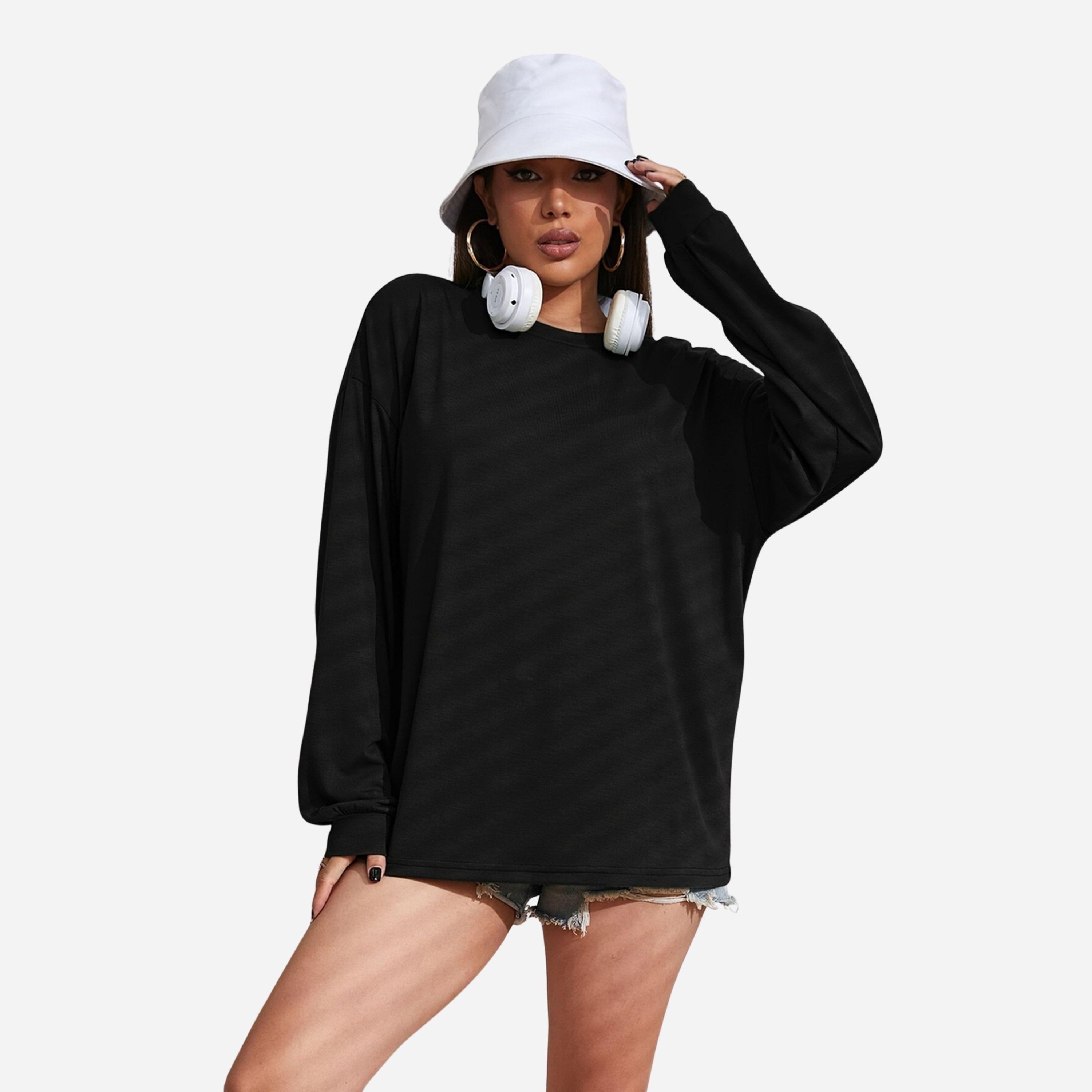 Take Two Women Black Long Sleeve Sweatshirt-women-clothing-hoodiesandsweatshirts-sweatshirts-image-1