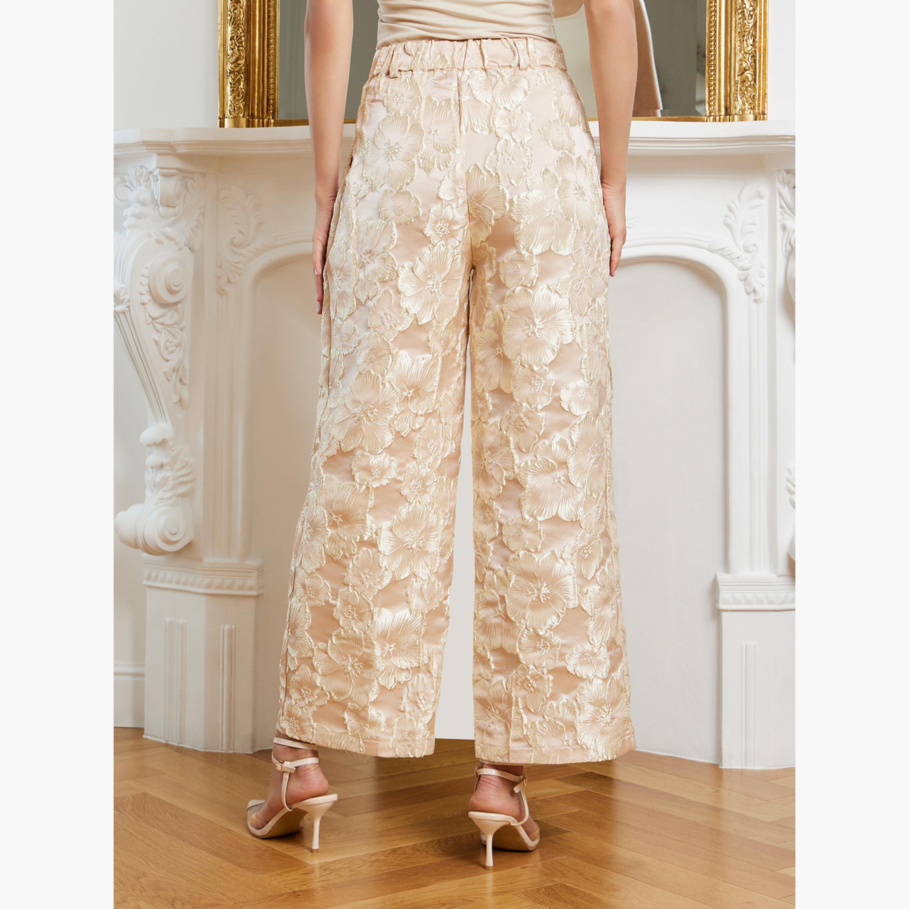 بنطال جاكار بأرجل واسعة-women-clothing-bottoms-trousers-image-5