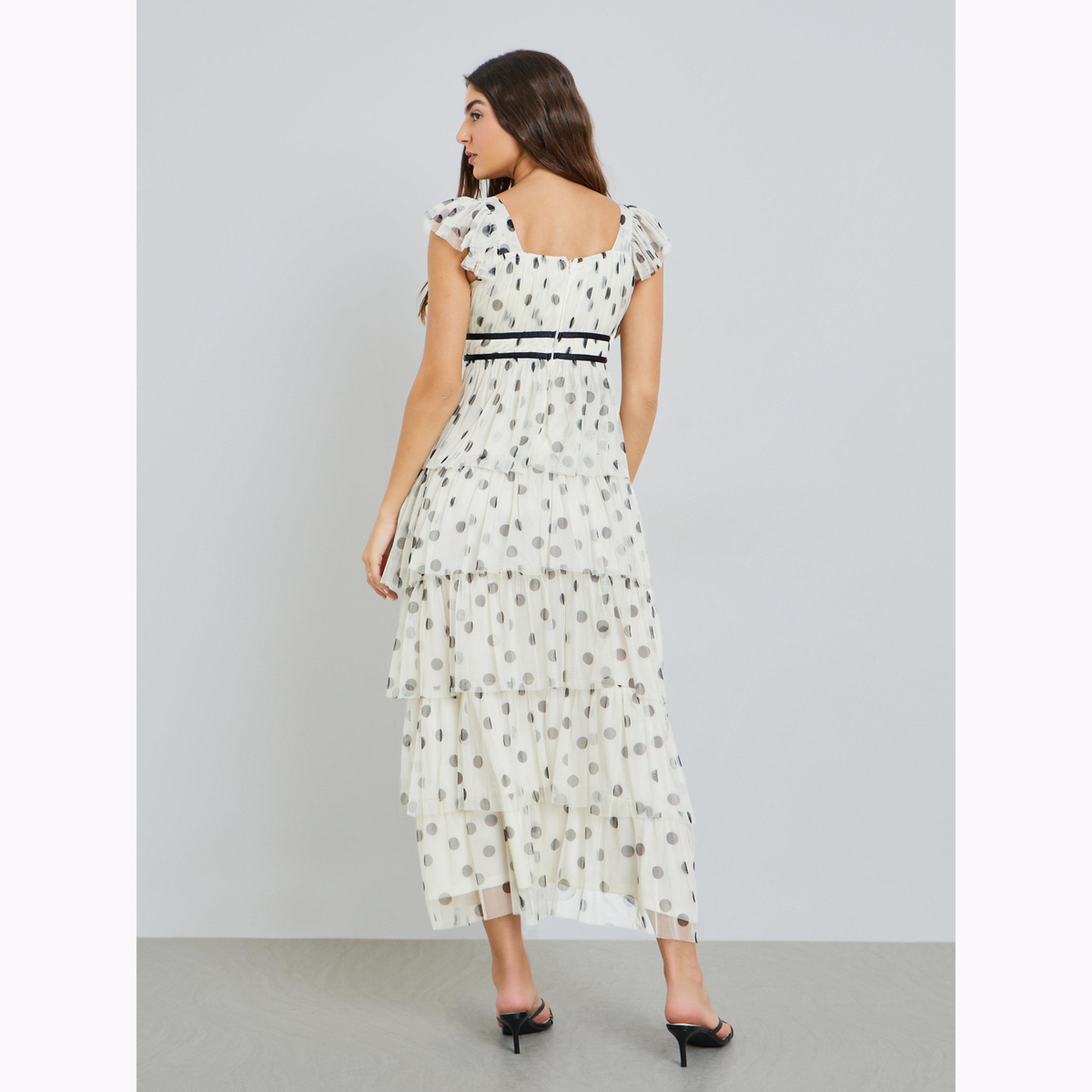فستان طويل بطبعة بولكا دوت وتصميم طبقات-women-clothing-dresses-image-5
