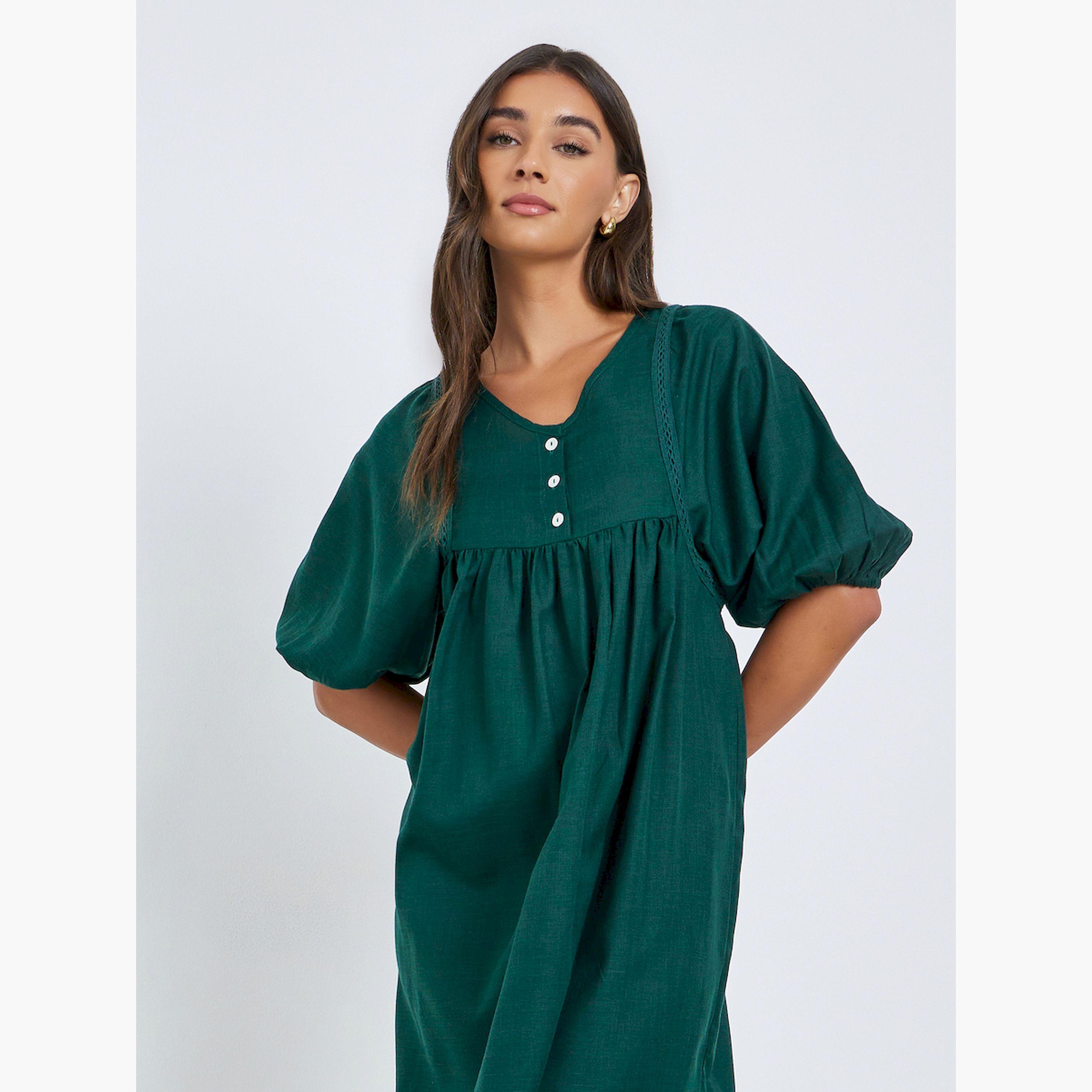 V فستان طويل بياقة على شكل-women-clothing-dresses-image-2