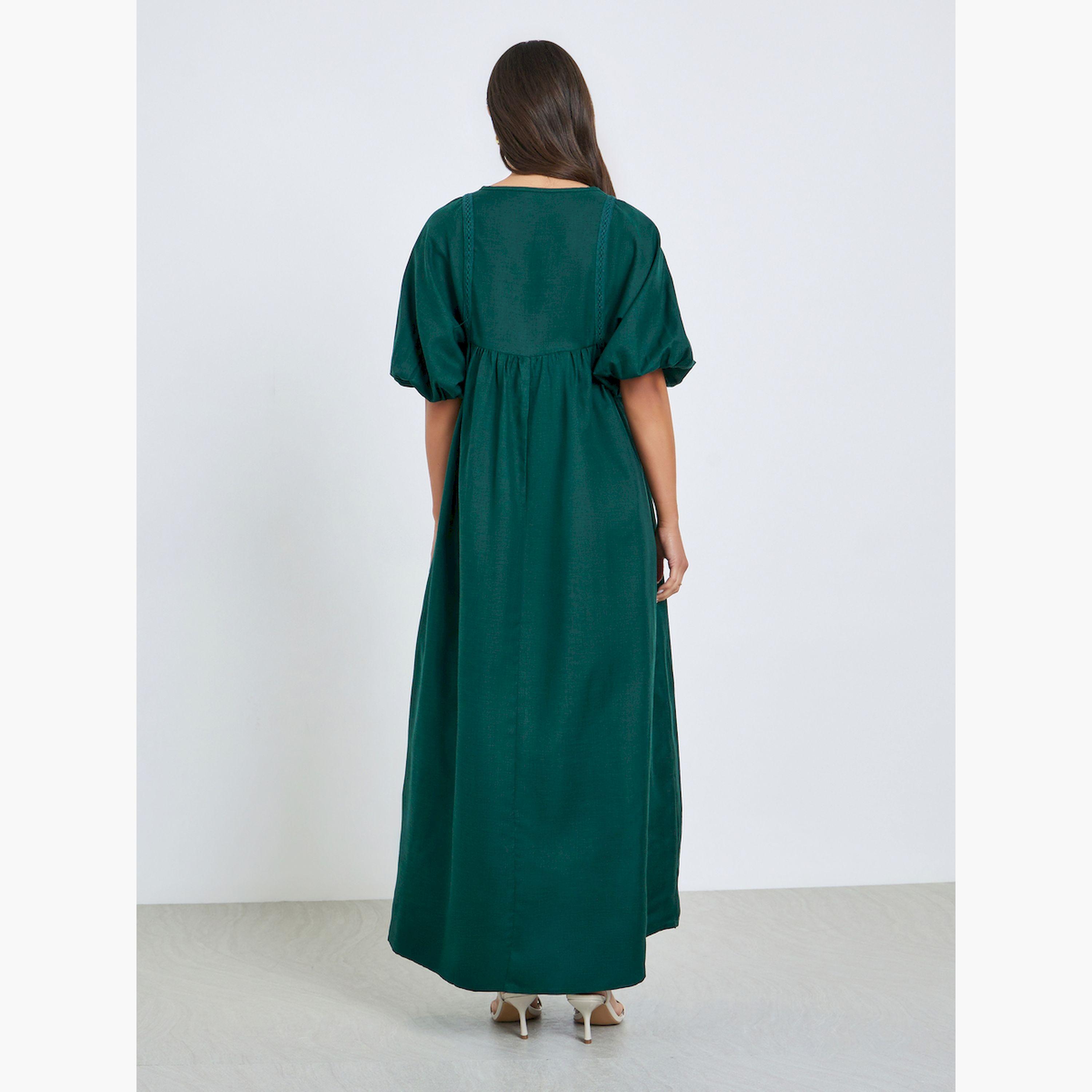 V فستان طويل بياقة على شكل-women-clothing-dresses-image-5