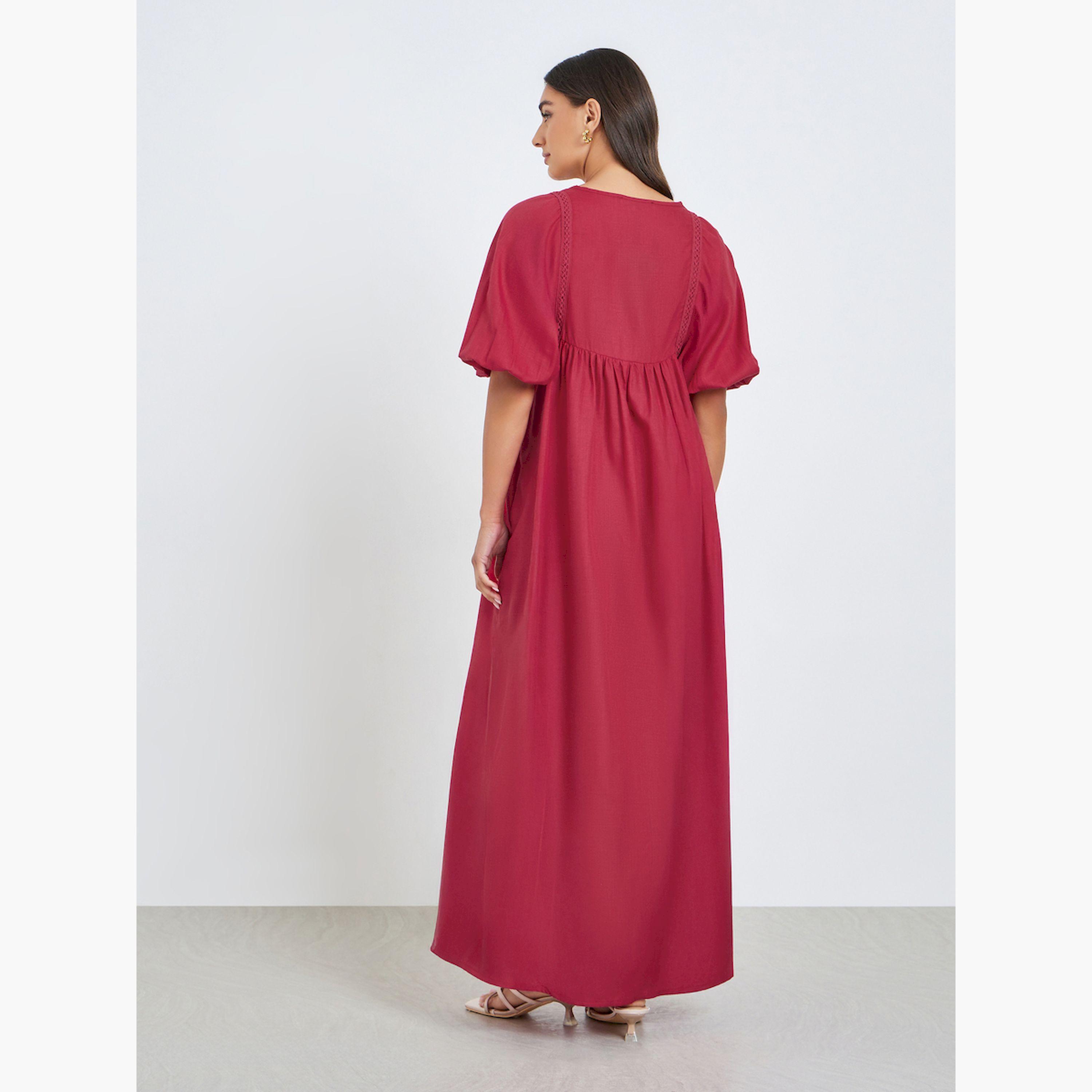 V فستان طويل بياقة على شكل-women-clothing-dresses-image-5