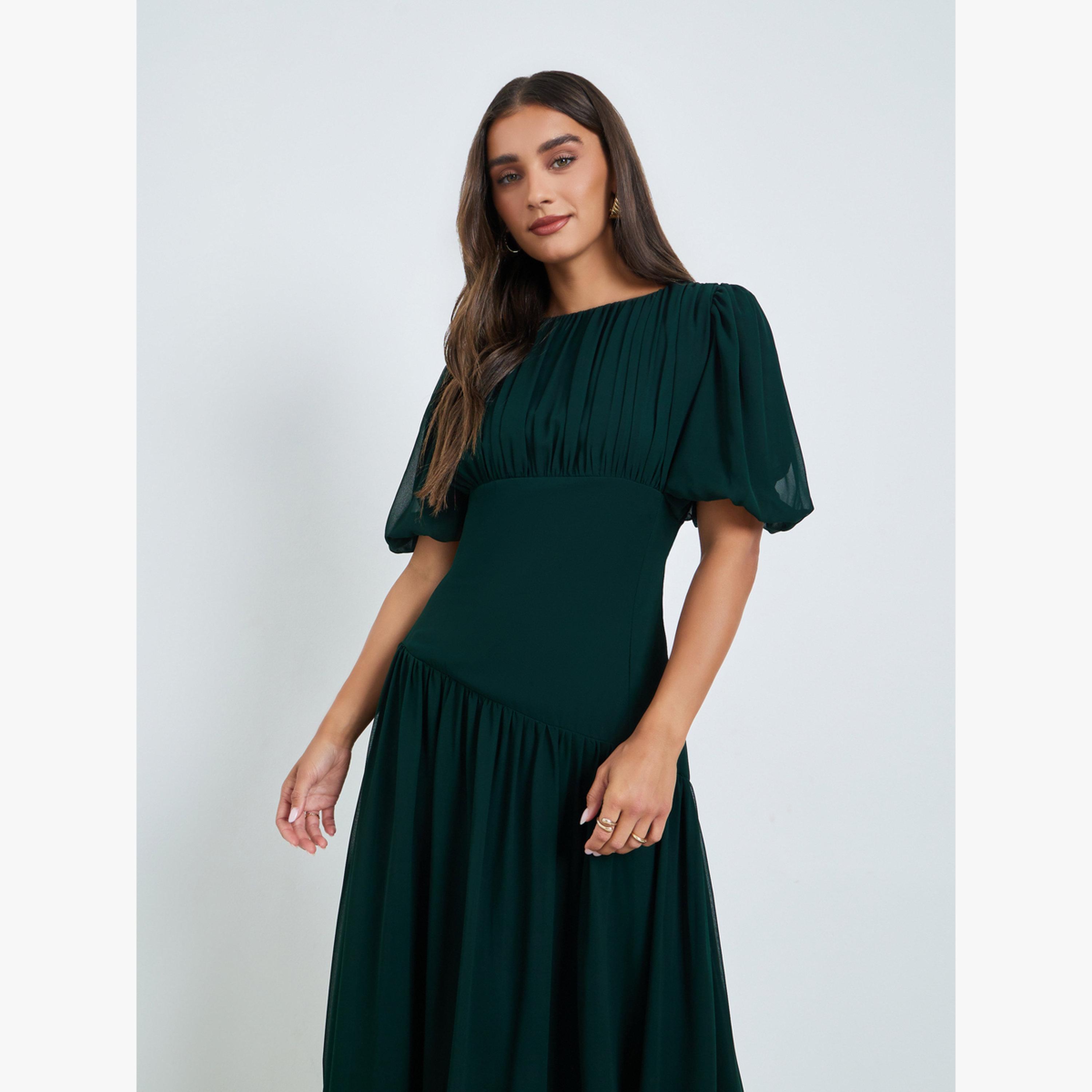 فستان طويل شيفون بكسرات-women-clothing-dresses-image-2