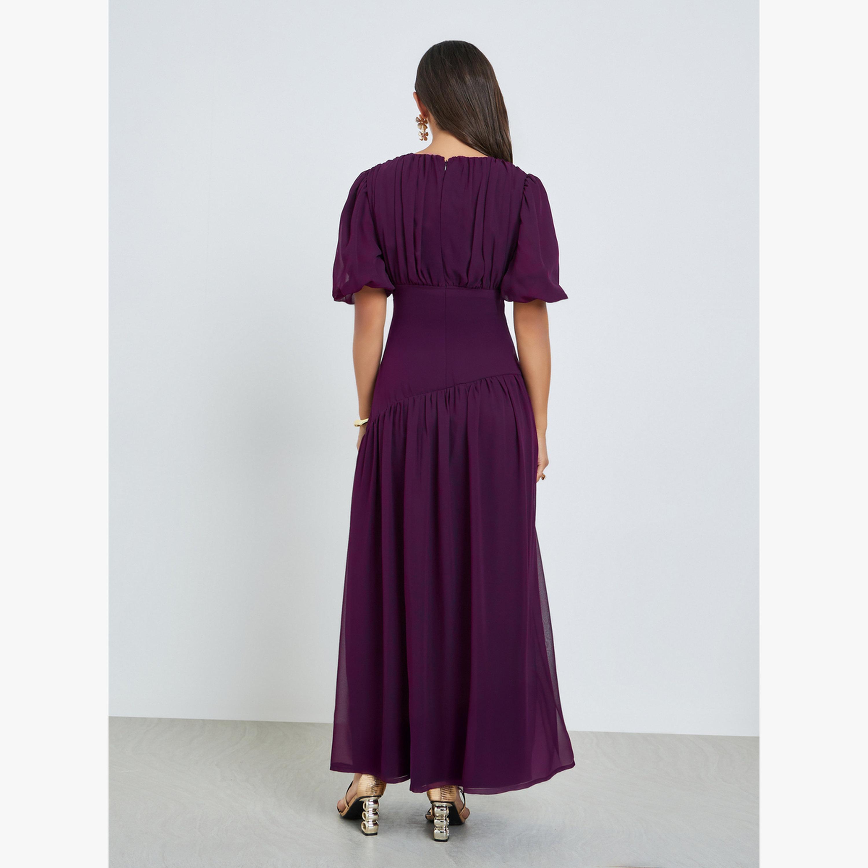 Styli Purple Fold Pleat Chiffon Maxi Dress-women-clothing-dresses-image-4