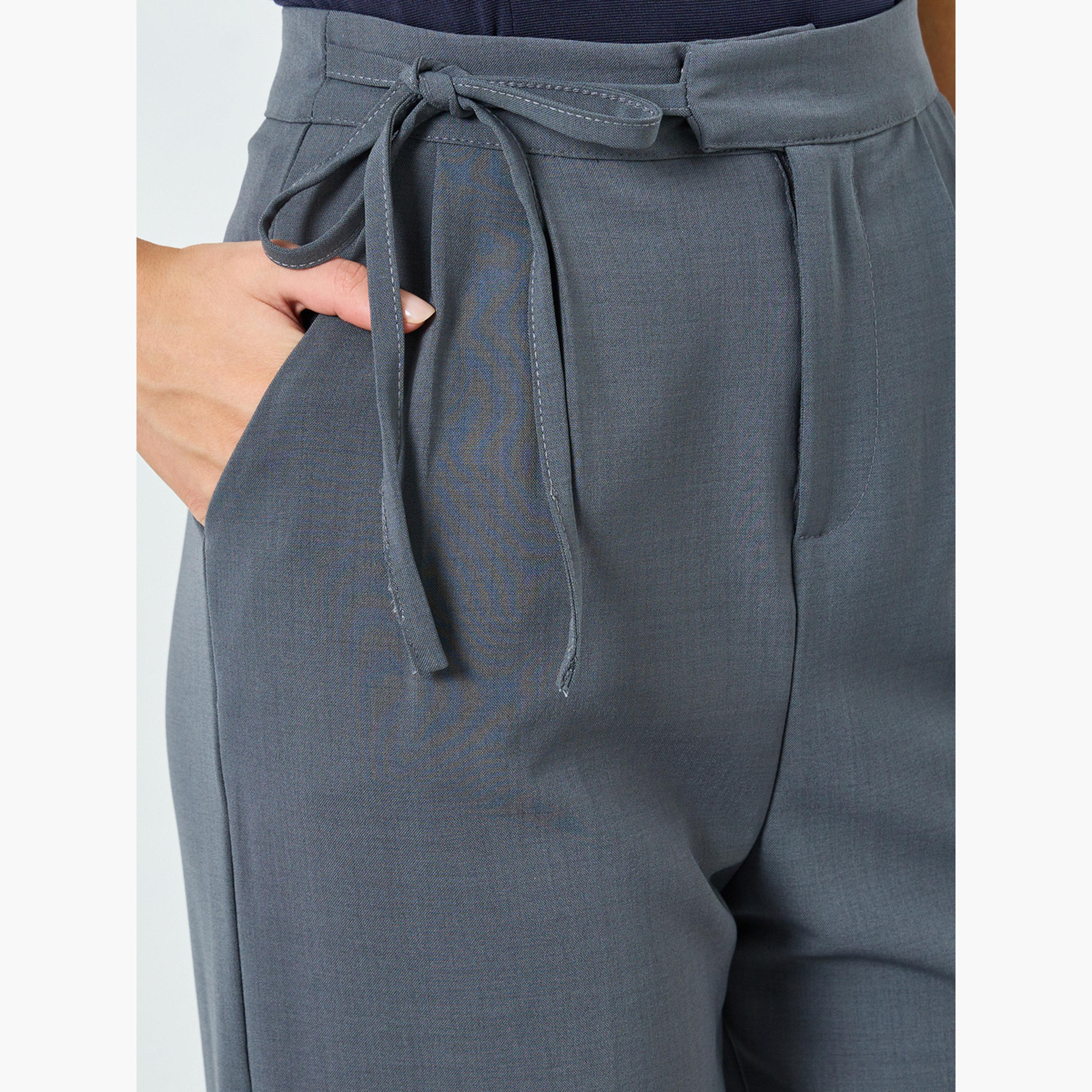 بنطال بأرجل واسعة ورباط خصر-women-clothing-bottoms-trousers-image-3