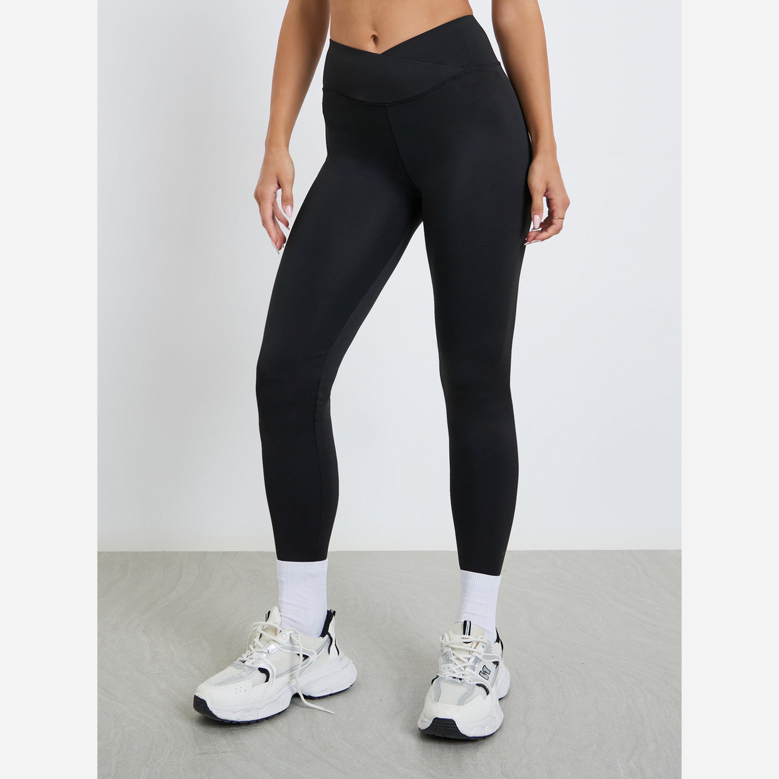 ستايلي - ليقنز/ فيزون لون أسود بخصر شكل سبعة للنساء-women-clothing-bottoms-leggings-image-1