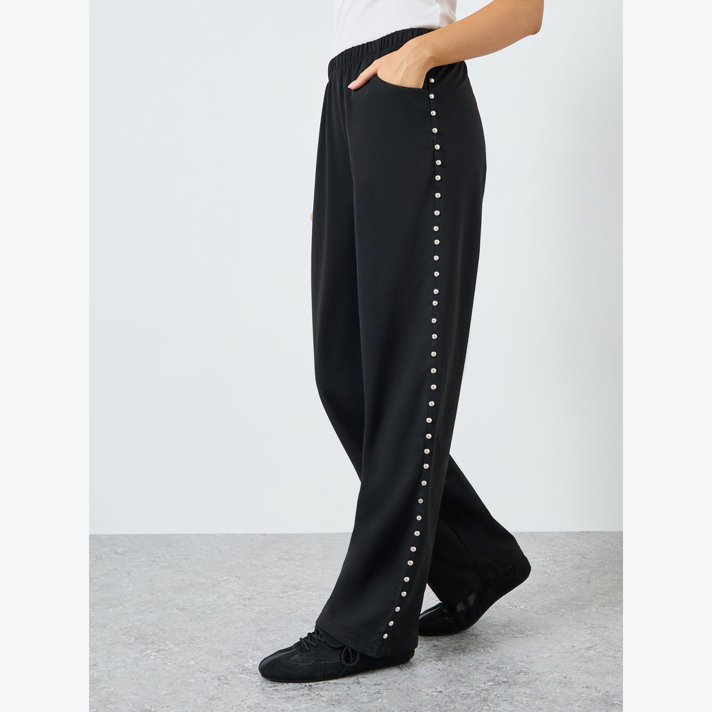 جوغر بأرجل واسعة ومزين-women-clothing-bottoms-joggers-image-1