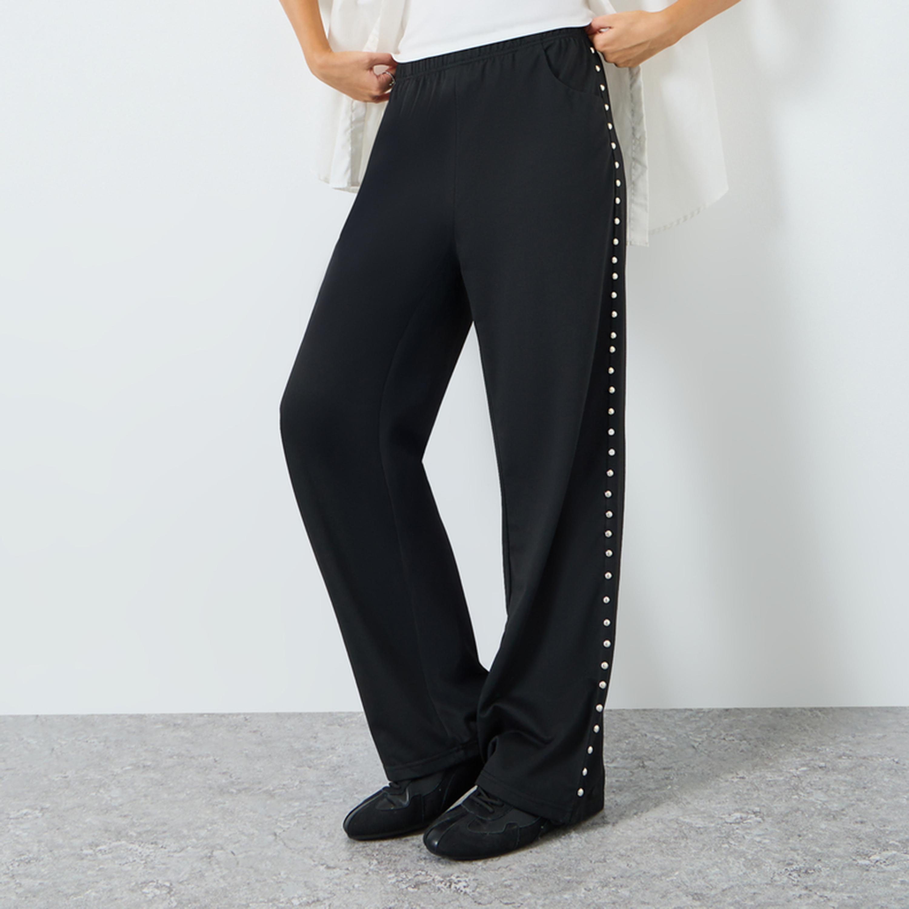 جوغر بأرجل واسعة ومزين-women-clothing-bottoms-joggers-image-2