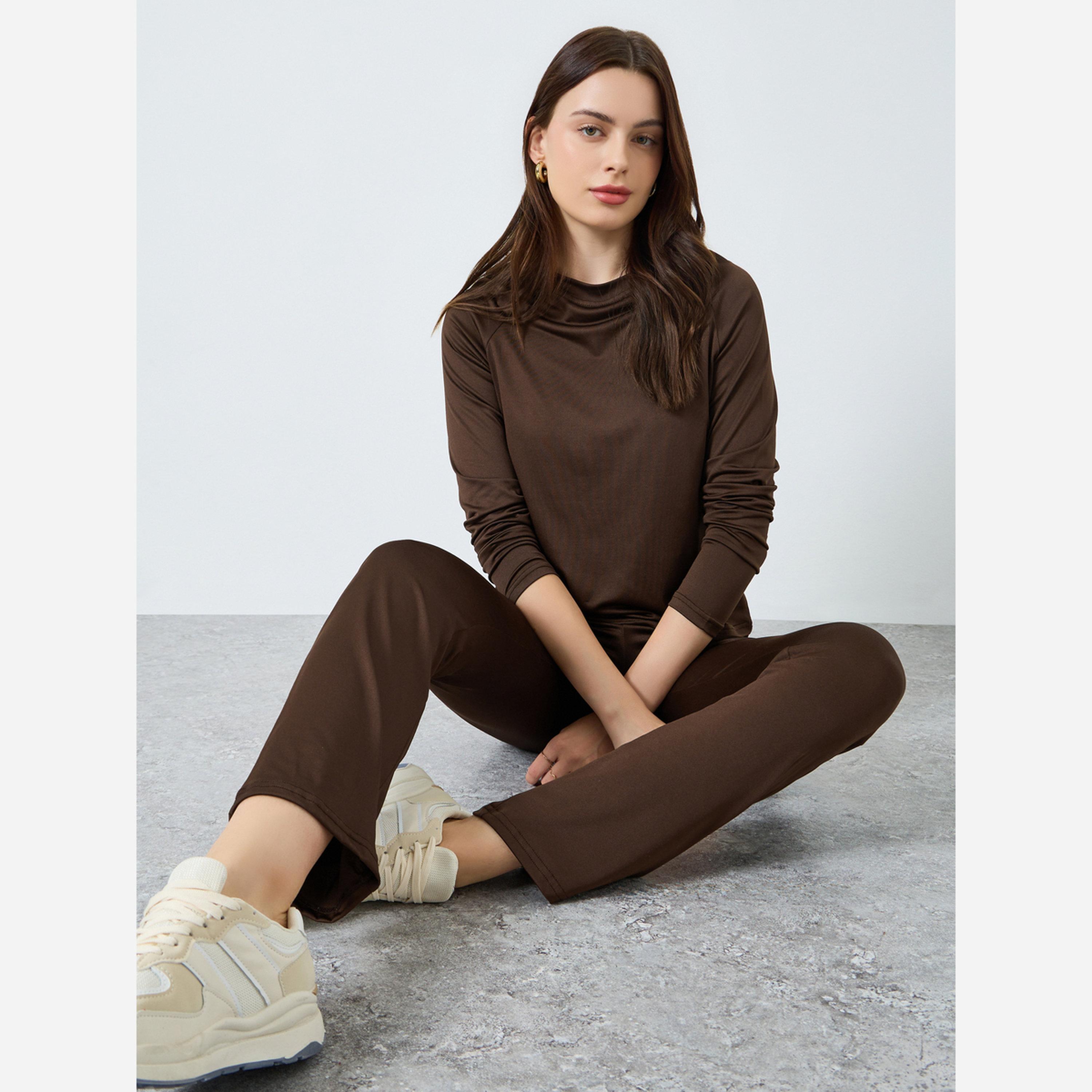 Styli Solid Fit T-shirt and Leggings Set-women-clothing-coordsets-image-2